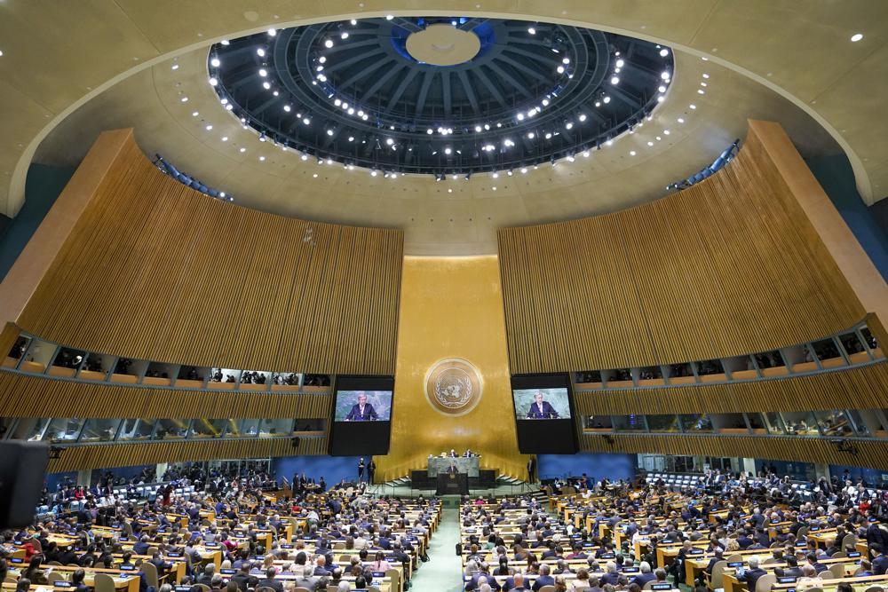 The General Assembly at UN headquarters. Photo / AP