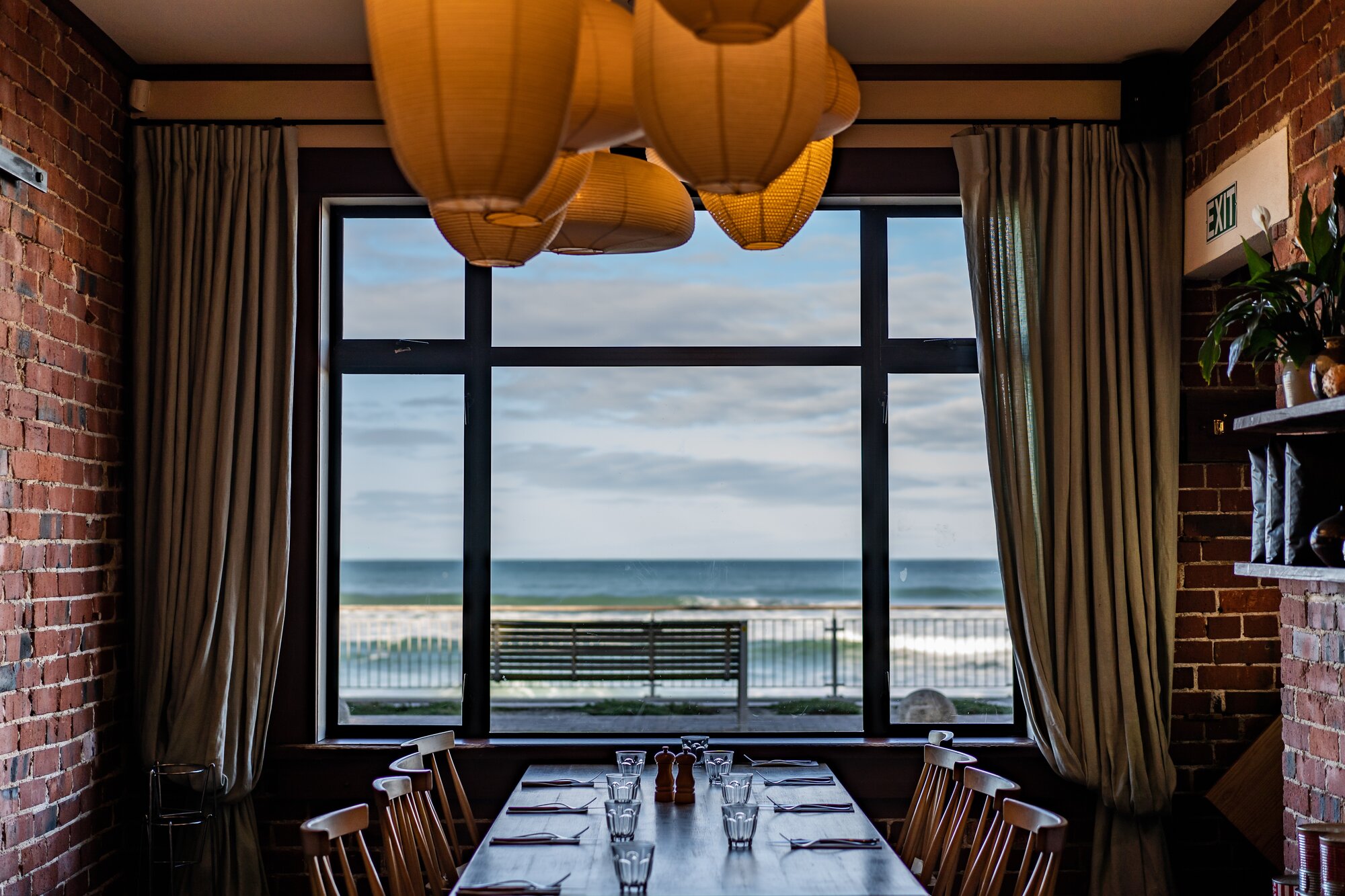 Esplanade restaurant has clear views of the surf at St Clair beach. 