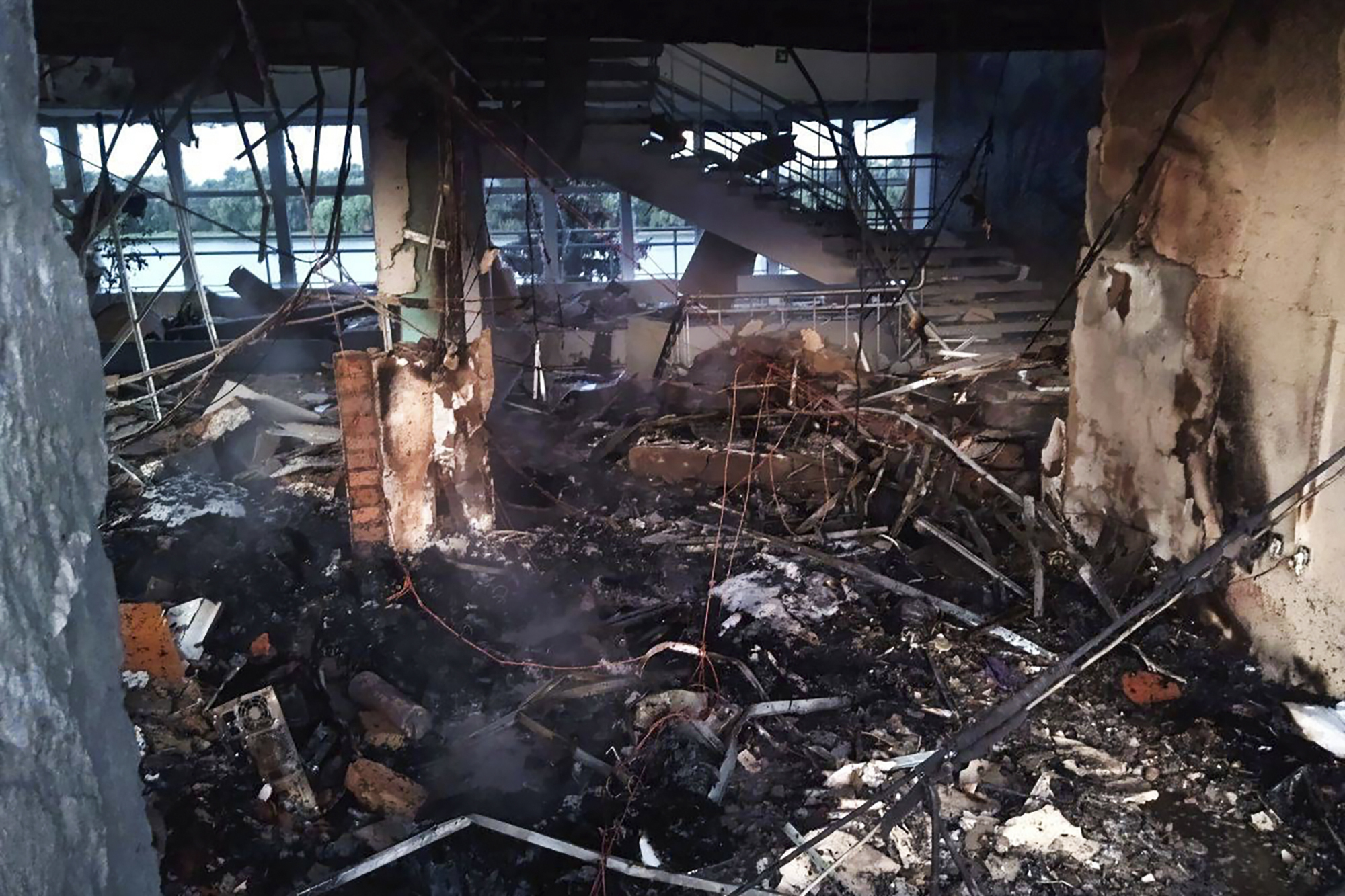 This photo provided by regional Governor Oleh Kiper shows the site of drone attack in Odesa region, Ukraine. Photo / AP