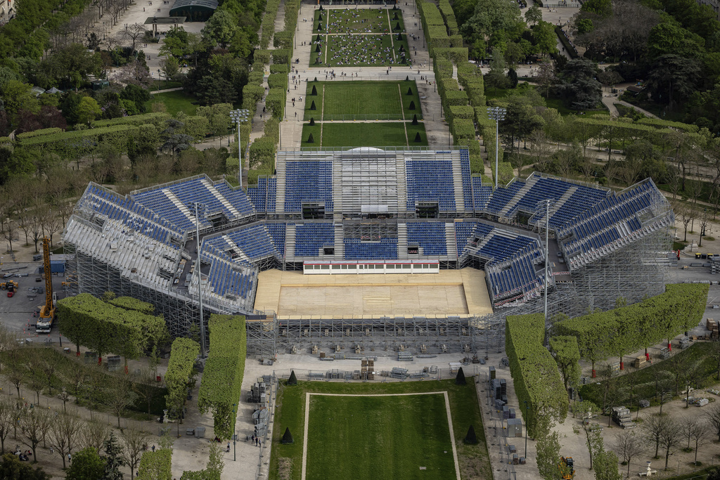 The Eiffel Tower Stadium. Not pictured, the Eiffel Tower. Photo / AP