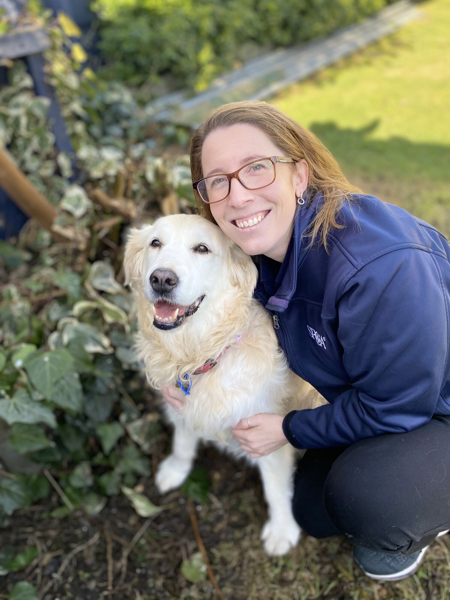 Rebecca Dobson, head of community operations for the SPCA, with her Golden Retriever Piper, who died from kidney disease.