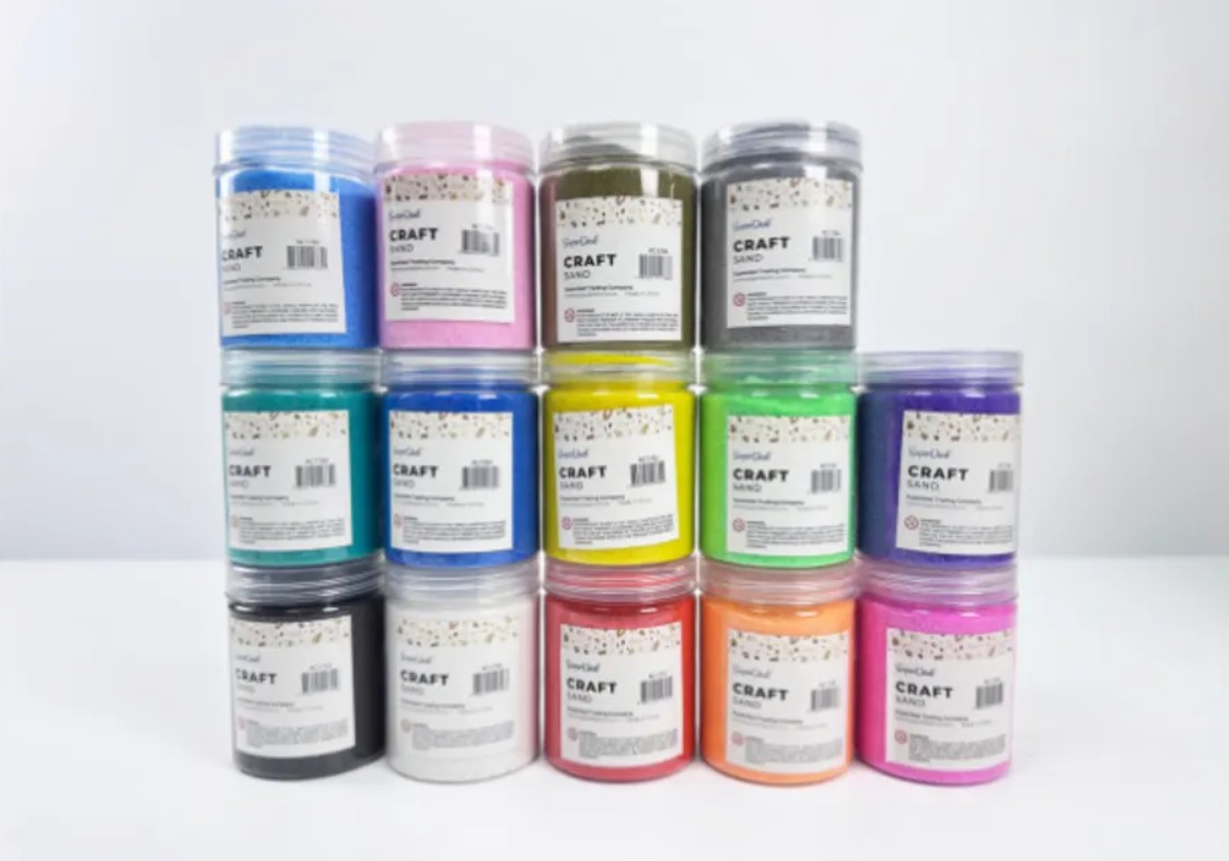 The 380 gram pots of craft sand in 15 different colours have been recalled. Photo / Product Safety