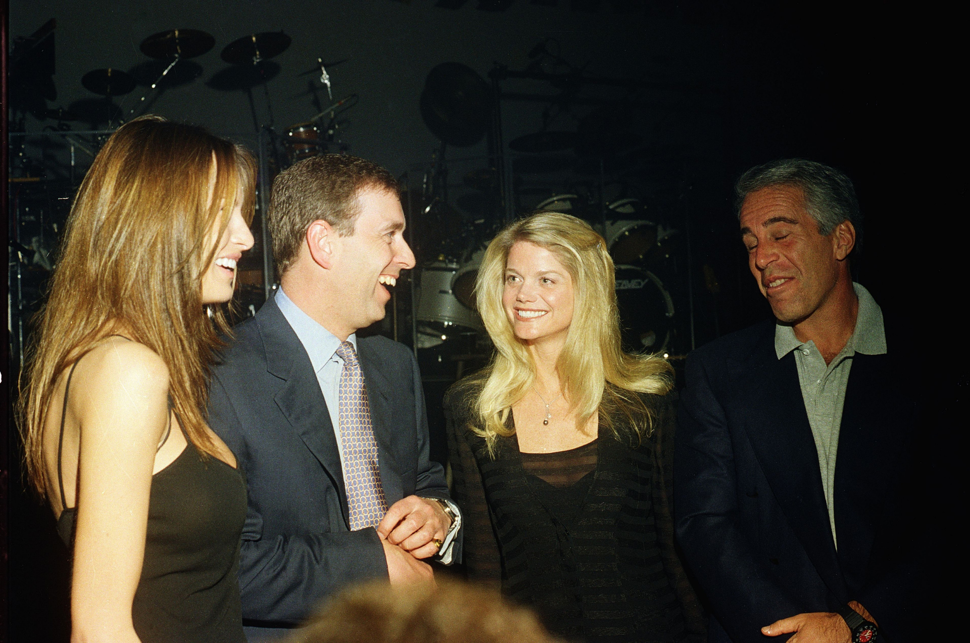 Melania Trump, Prince Andrew, Gwendolyn Beck and Jeffrey Epstein at a party at the Mar-a-Lago club in Palm Beach, Florida on February 12, 2000. Photo / Getty Images