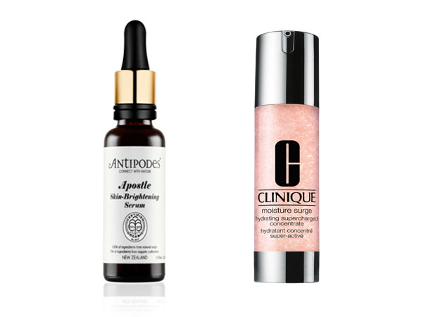 From left: Antipodes Apostle Skin-Brightening Serum, Clinique Hydration Supercharged Concentrate. Photos / Supplied