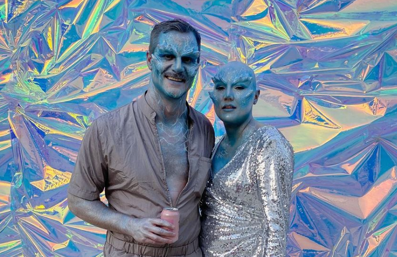 Radio host Jay Reeve and his model partner Anna Reeve