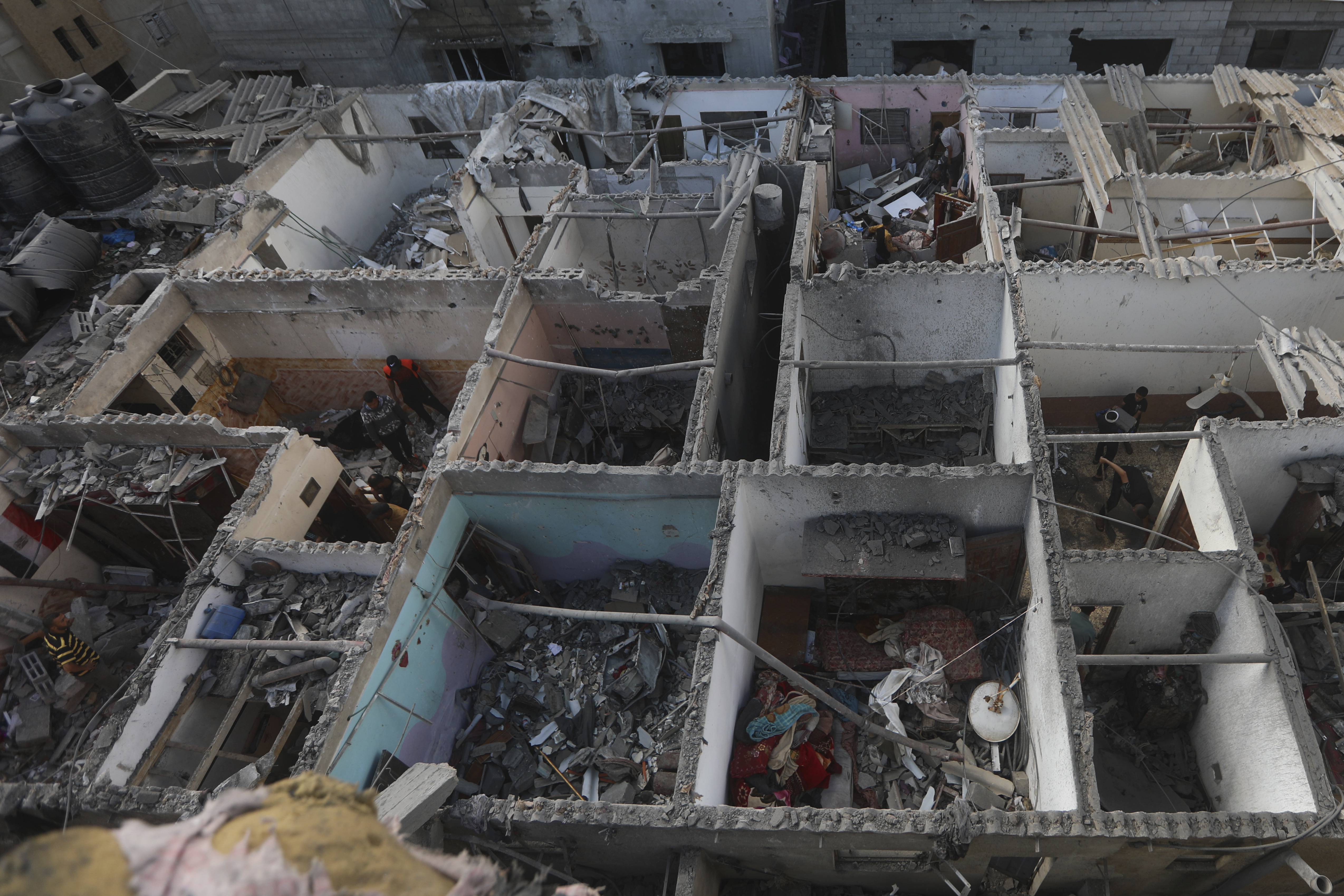 Damage after an Israeli strike  in Rafah, Gaza Strip. Photo / AP