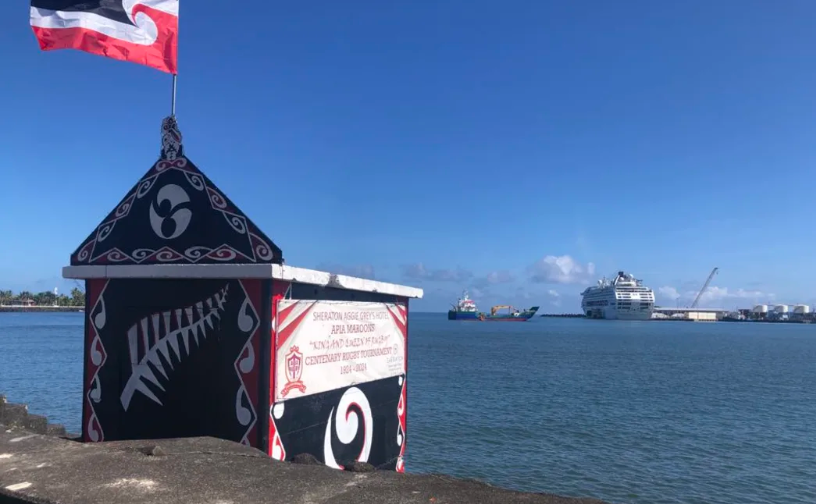 A cruise ship off Samoa serving a host to the overflow of journalists and Chogm-related officials. Photo / The Detail, Sharon Brettkelly