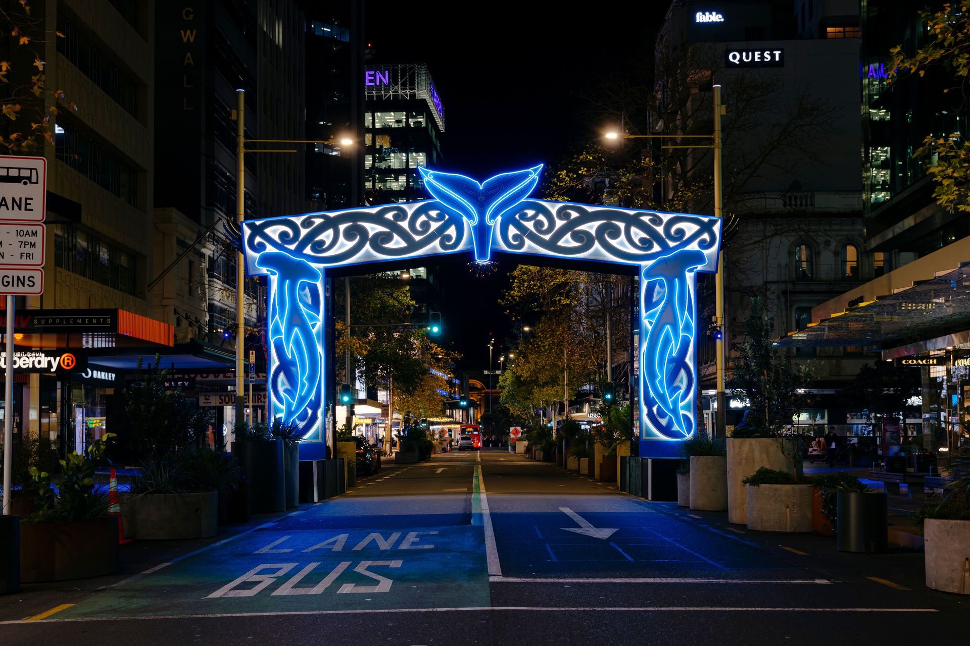 Illuminations in Queen St for Matariki ki te Manawa - Matariki at the heart. Photo / Luke Foley Martin