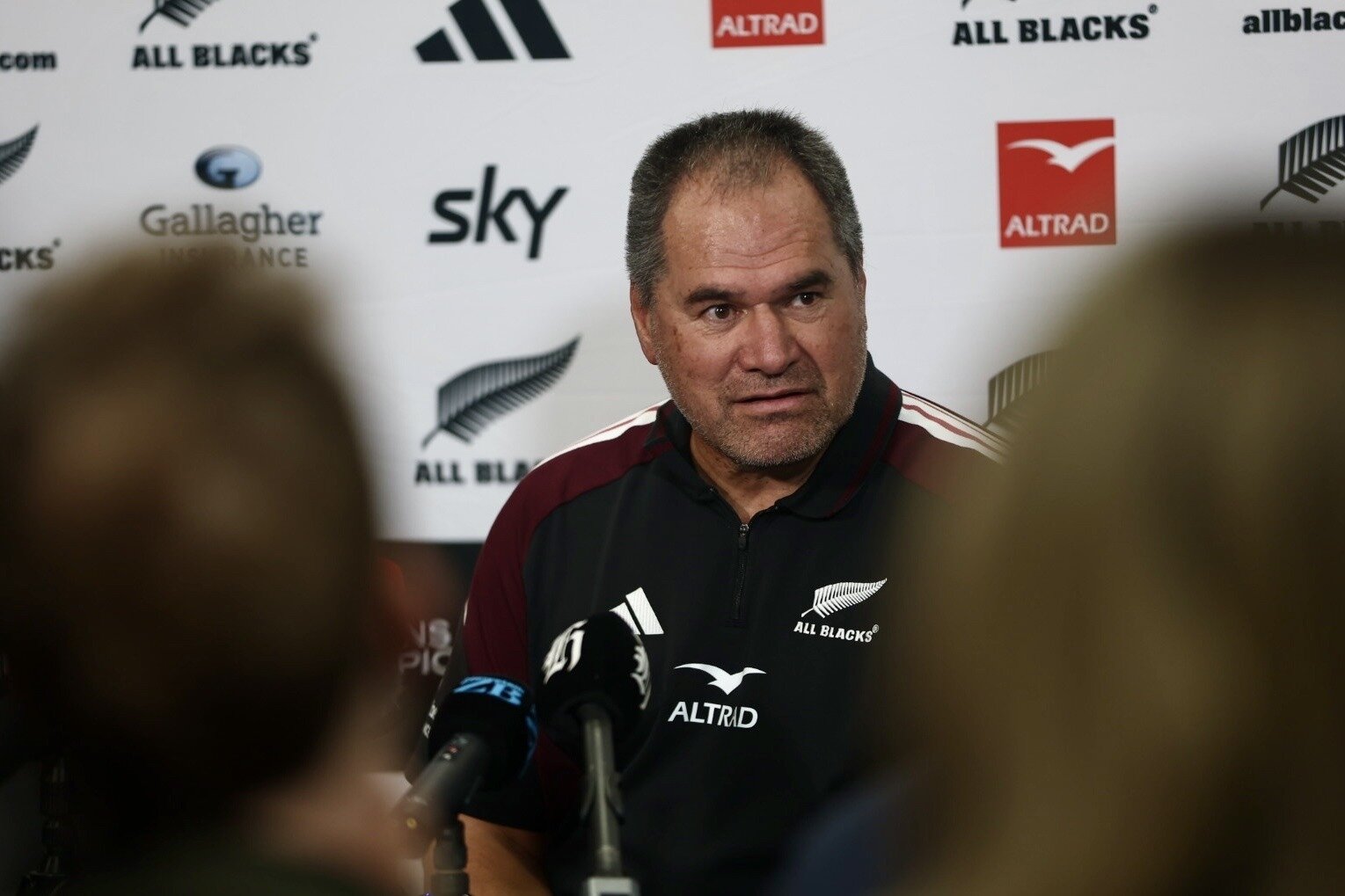 Dave Rennie speaks to media after naming his All Blacks team to play France. Photo / Anna Heath