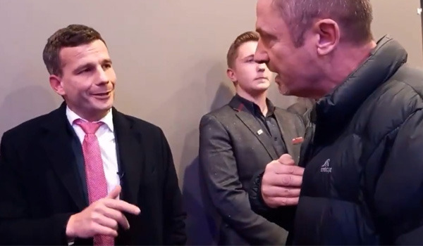 David Seymour and Lee Williams exchanged some angry words in Ashburton last night. Photo / Twitter / @byroncclark