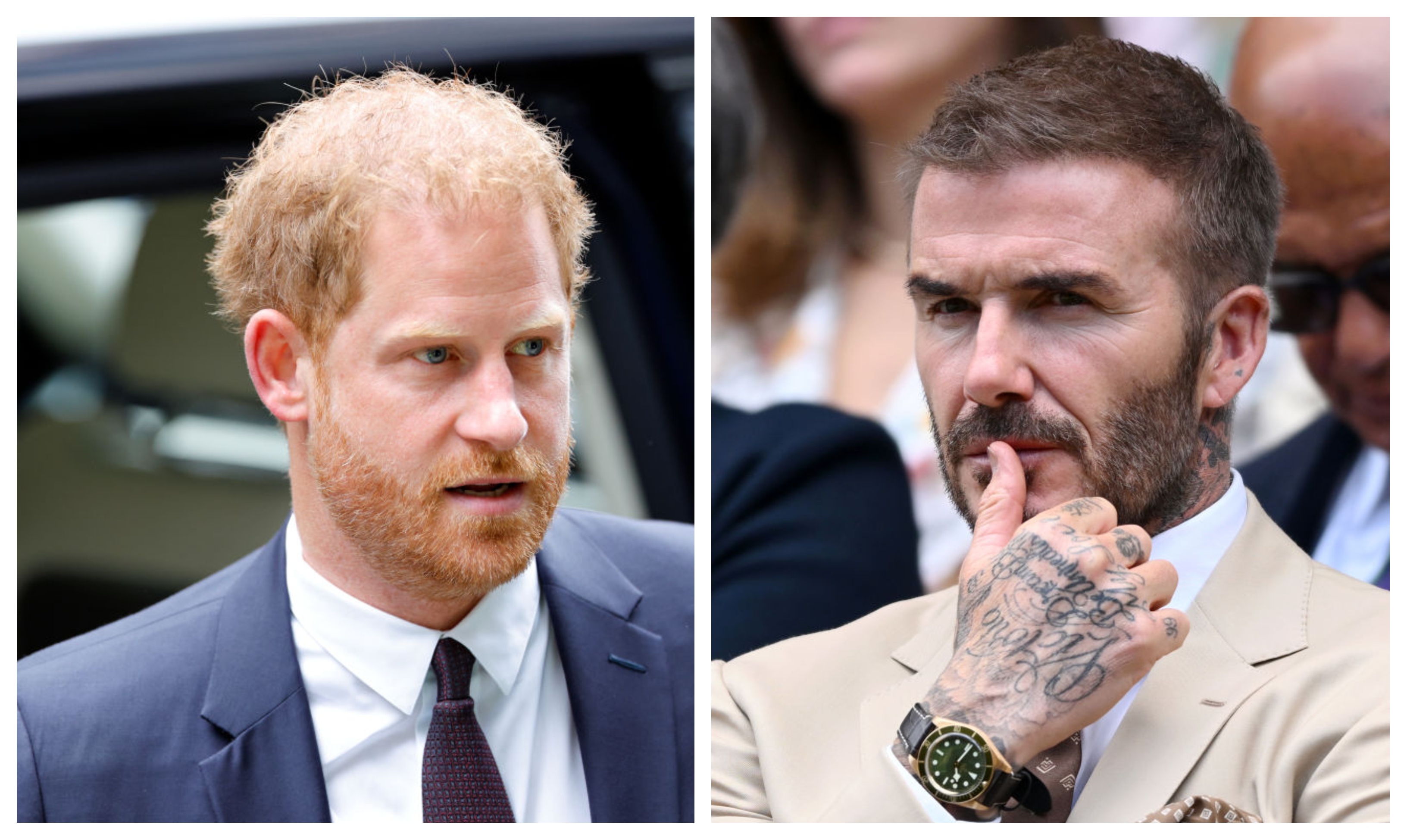 Following a terse phone call it's alleged David Beckham has pulled the pin on his friendship with Prince Harry and Meghan Markle. Photos / Getty Images