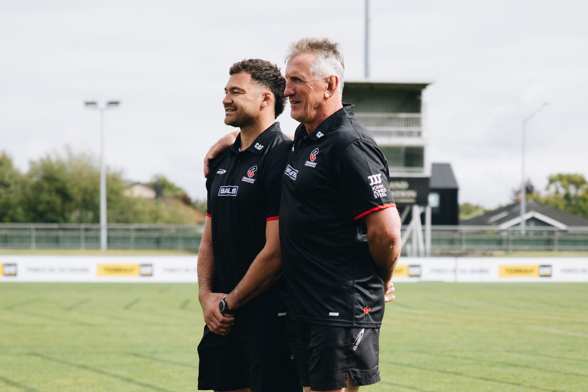 New captain David Havili with coach Rob Penney at Crusaders HQ, Rugby Park in Christchurch.
