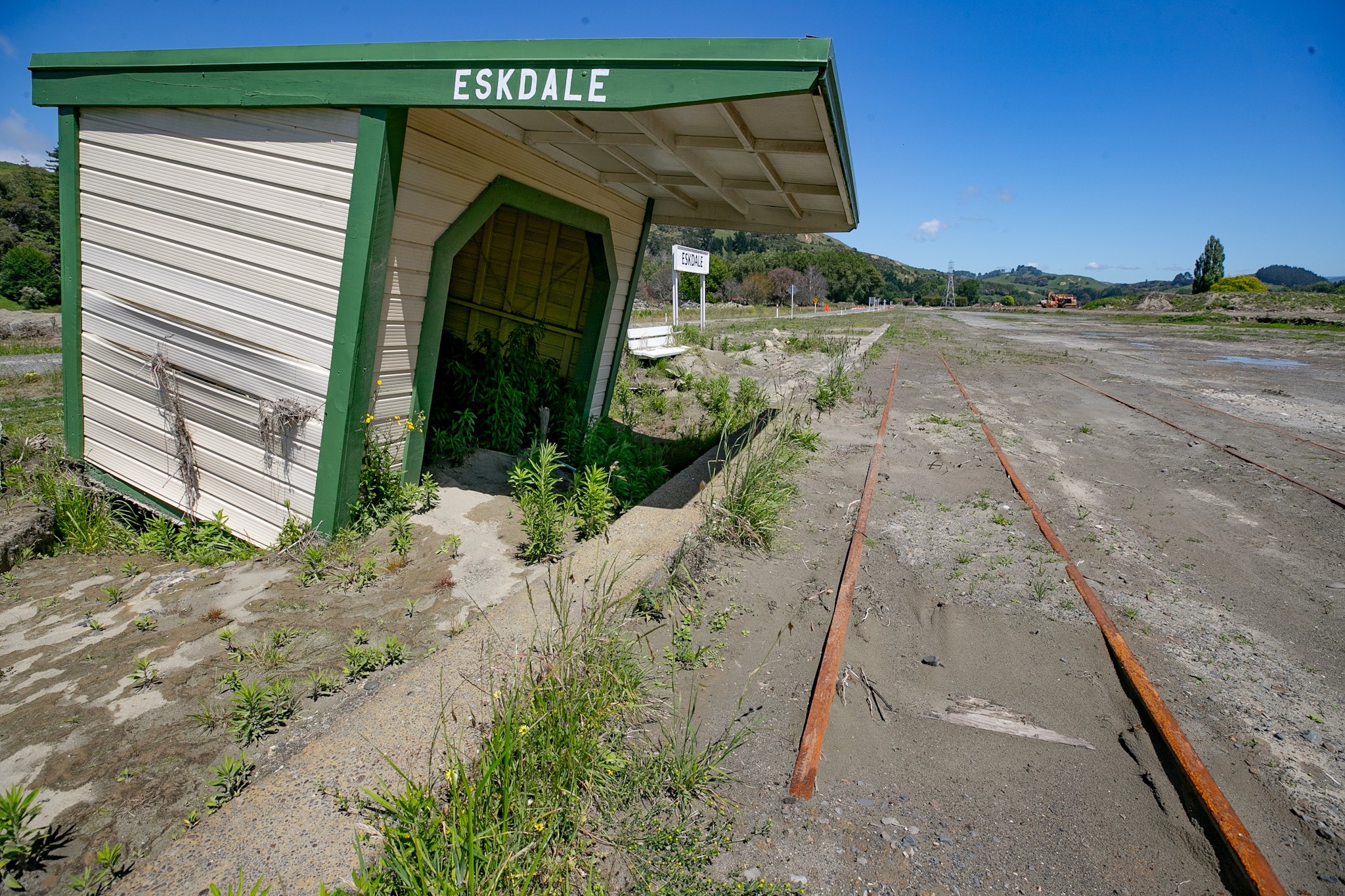 The Napier to Wairoa railway line goes through the flood-stricken Esk Valley. It is pictured almost 10 months on from the cyclone. Photo / Warren Buckland