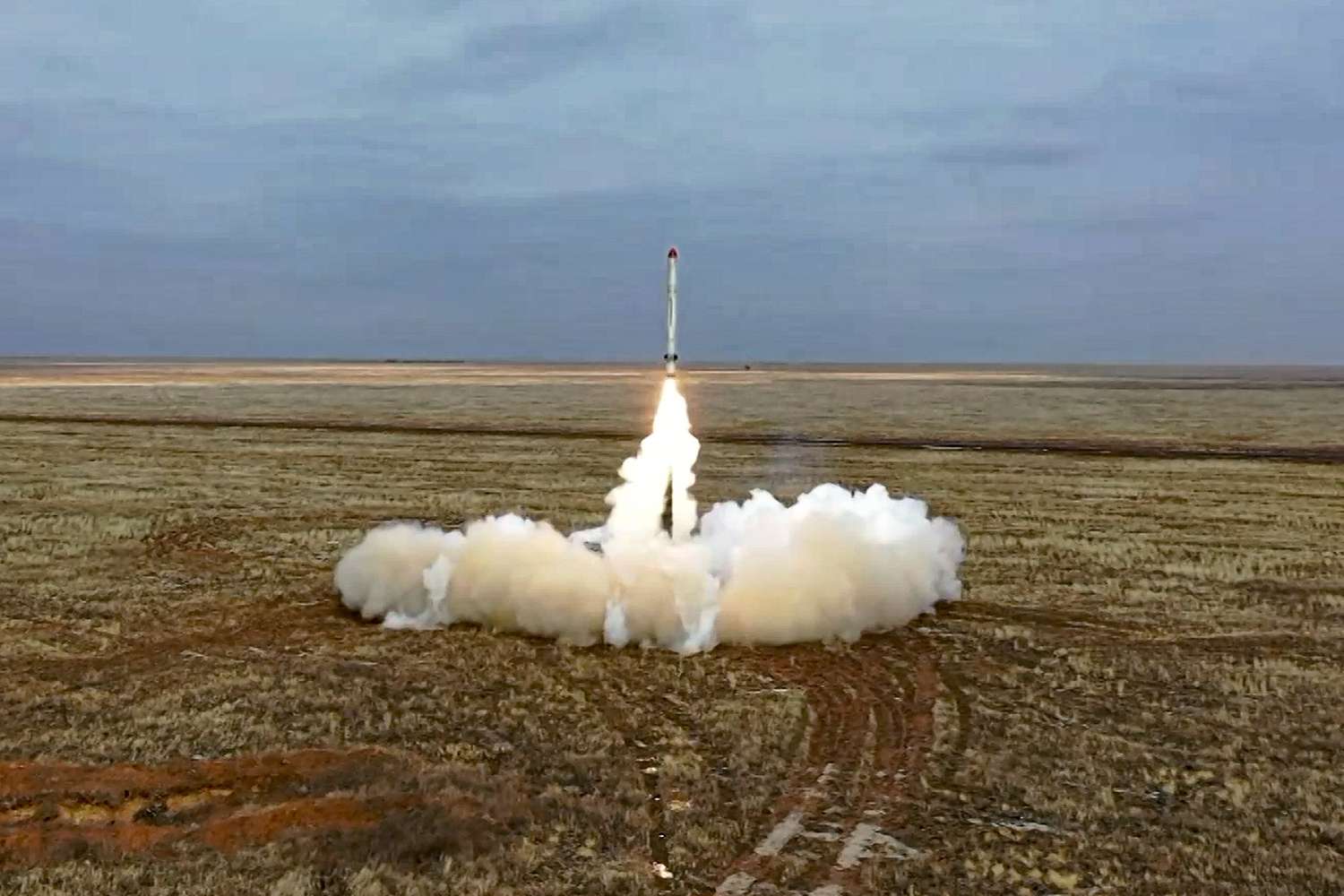A Russian Iskander-K missile launched during a military exercise at a training ground in 2022. Photo / AP