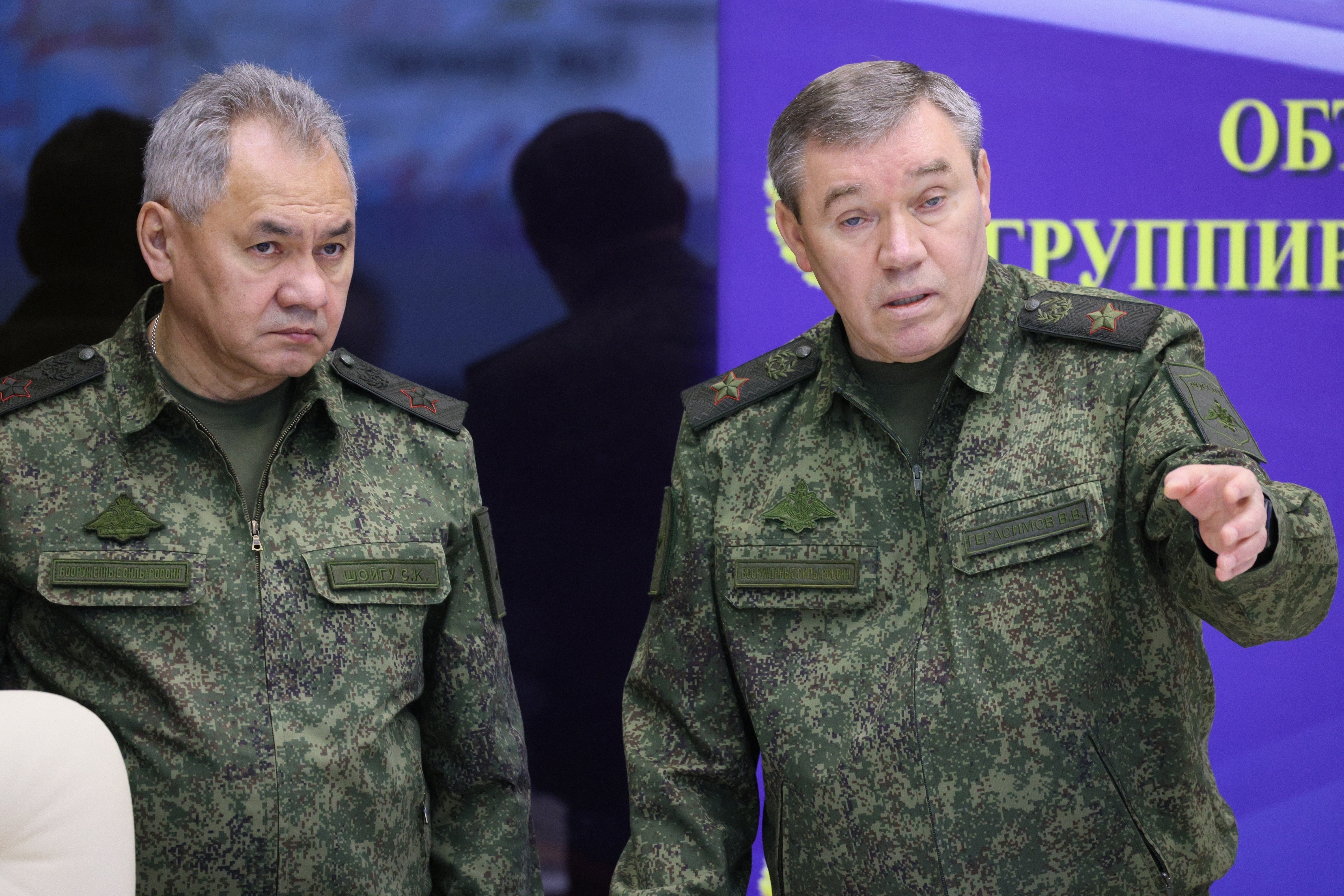 Russian Defence Minister Sergei Shoigu (left) and Chief of the Russian General Staff Valery Gerasimov. Photo / AP