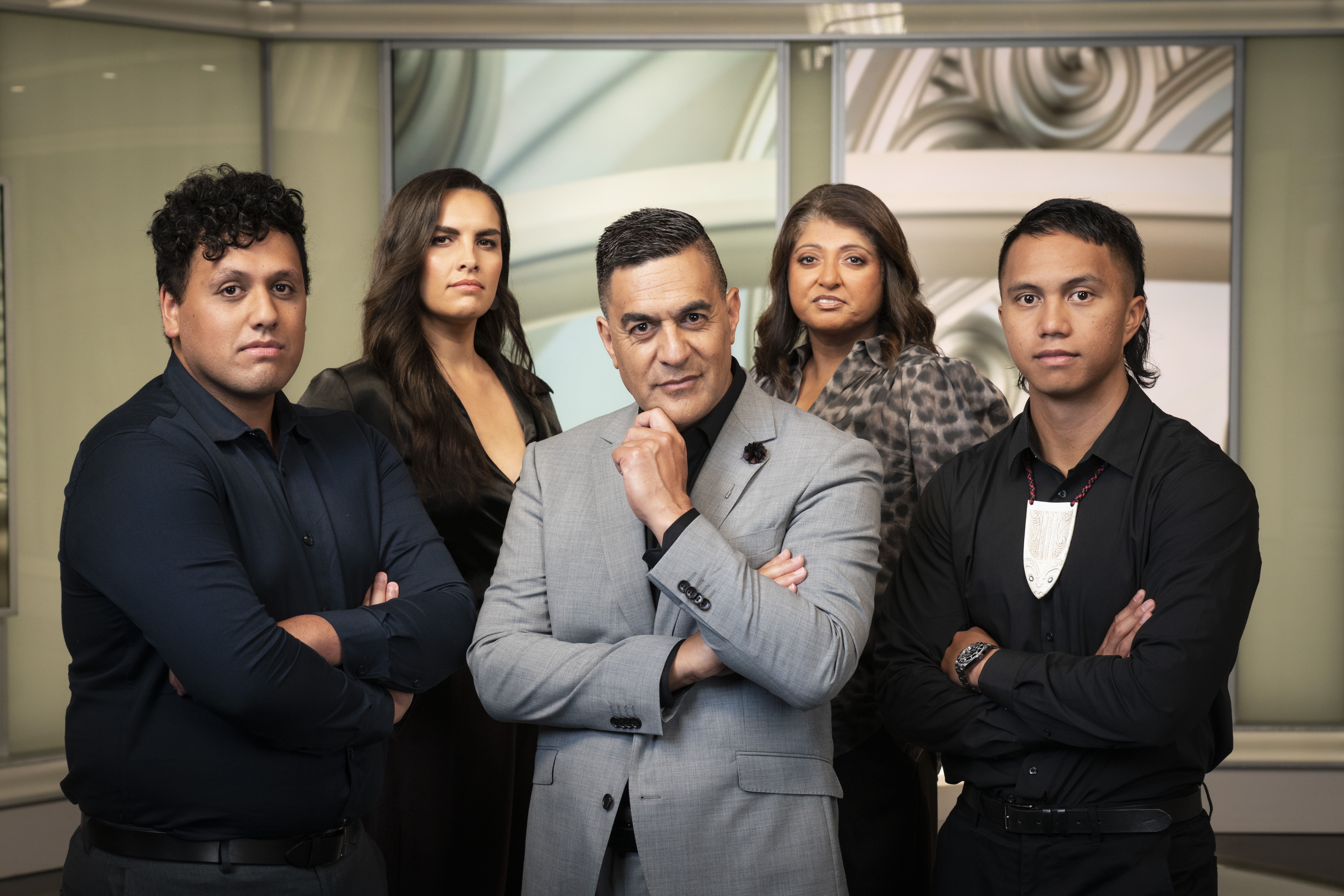 D'Angelo Martin (far right) with his The Hui colleagues.