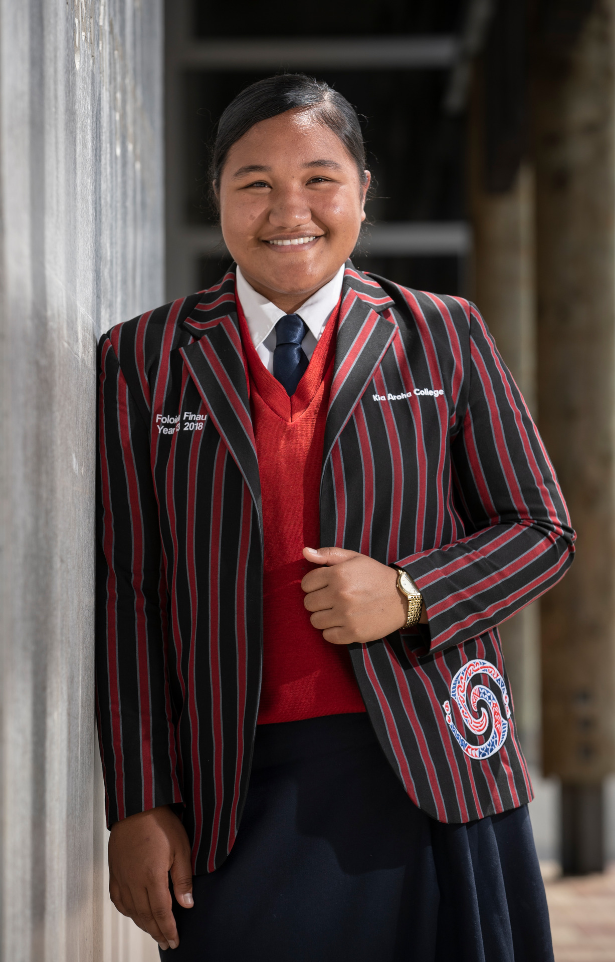 Kia Aroha College student Foloiola Finau has achieved NCEA Level 3 without sitting any external exams. Photo / Greg Bowker