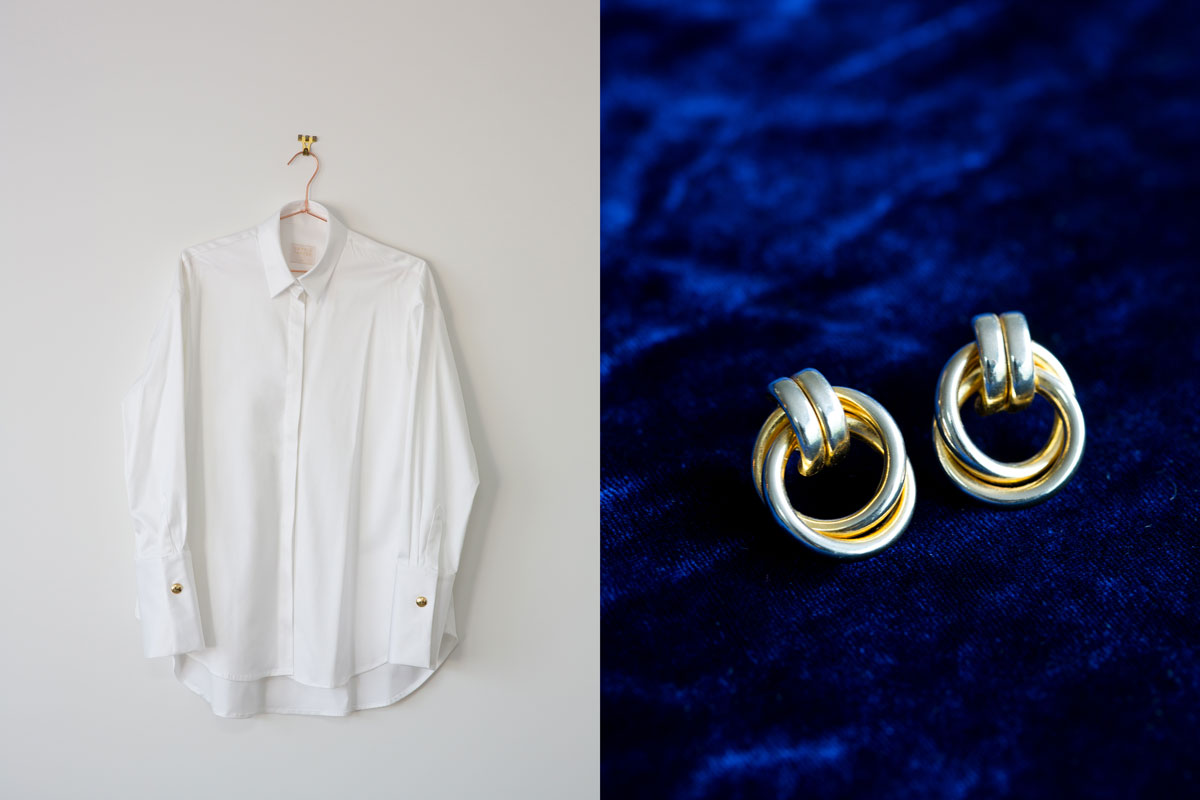 Harris Tapper Shirt and Homage vintage earrings. Picture / Babiche Martens