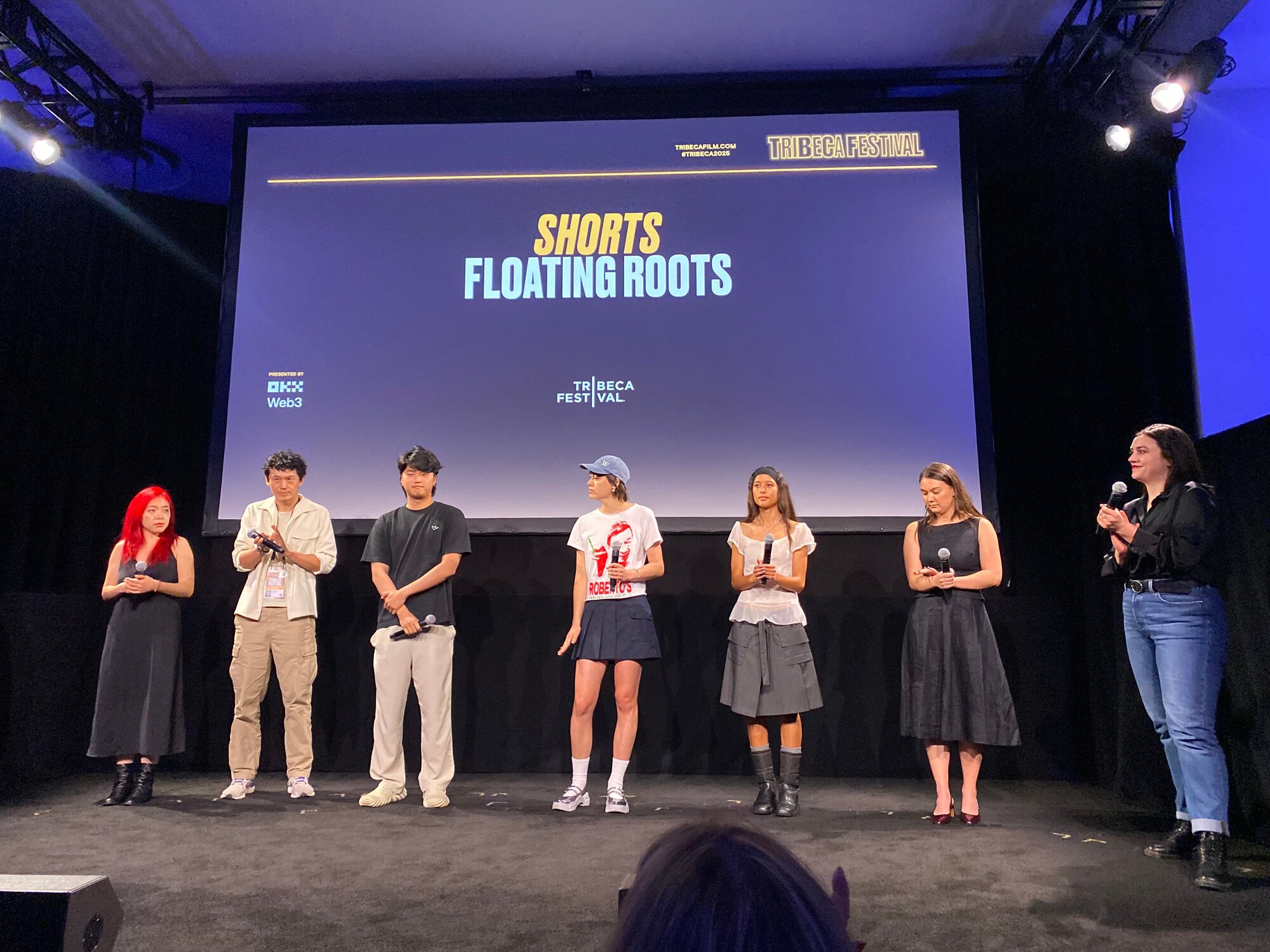 Ira, third right, on stage at the Tribeca Film Festival.