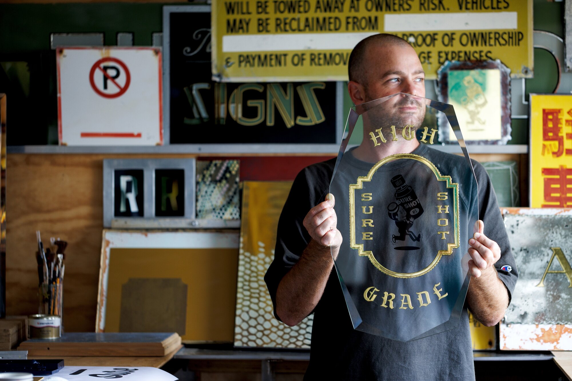 Sam's childhood fascination with copying lettering has morphed into a two-decade-long design career. Photo / Babiche Martens