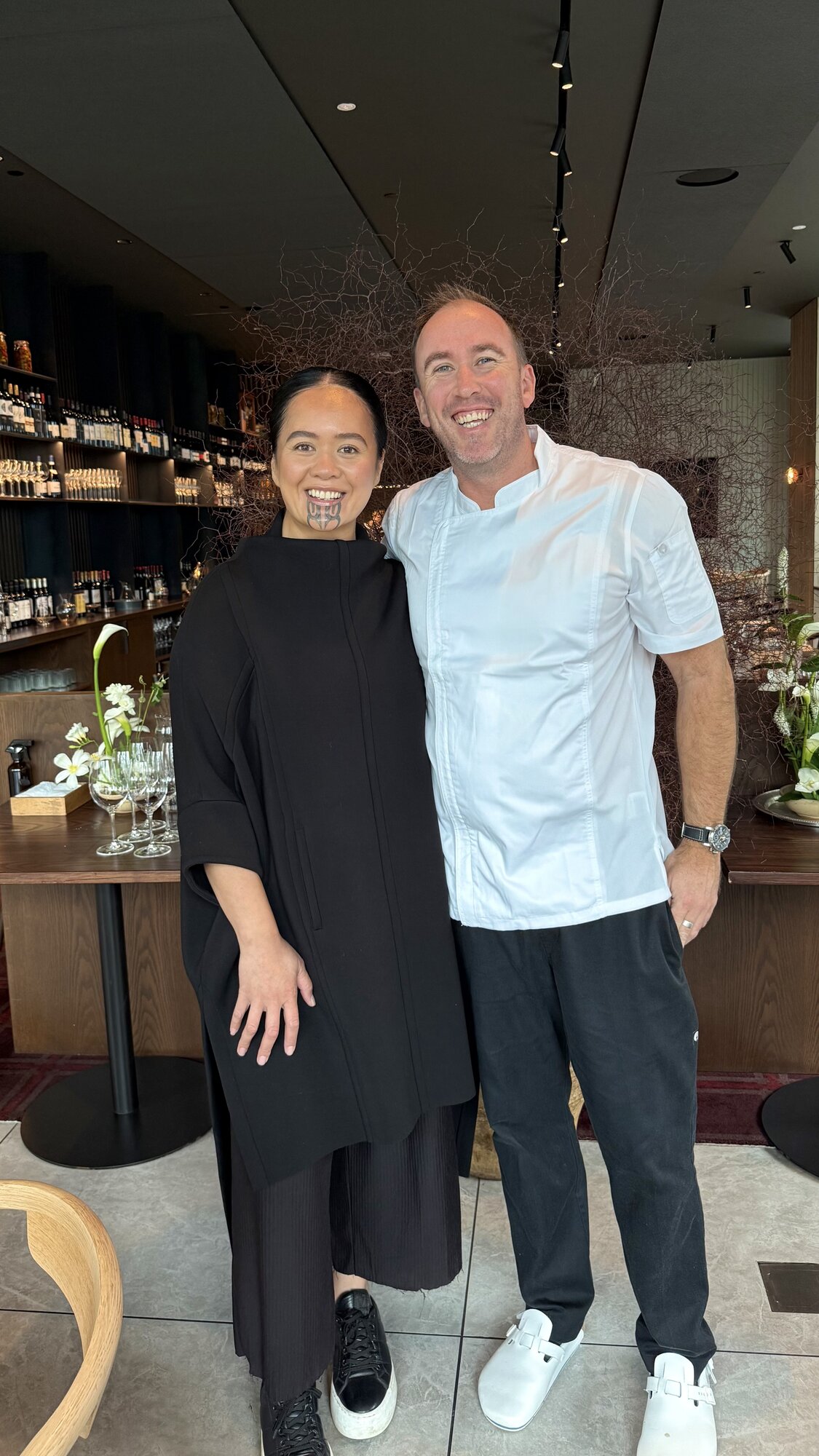 NZ content creator Raukura Huata with Onslow chef Glen File. Photo / Supplied