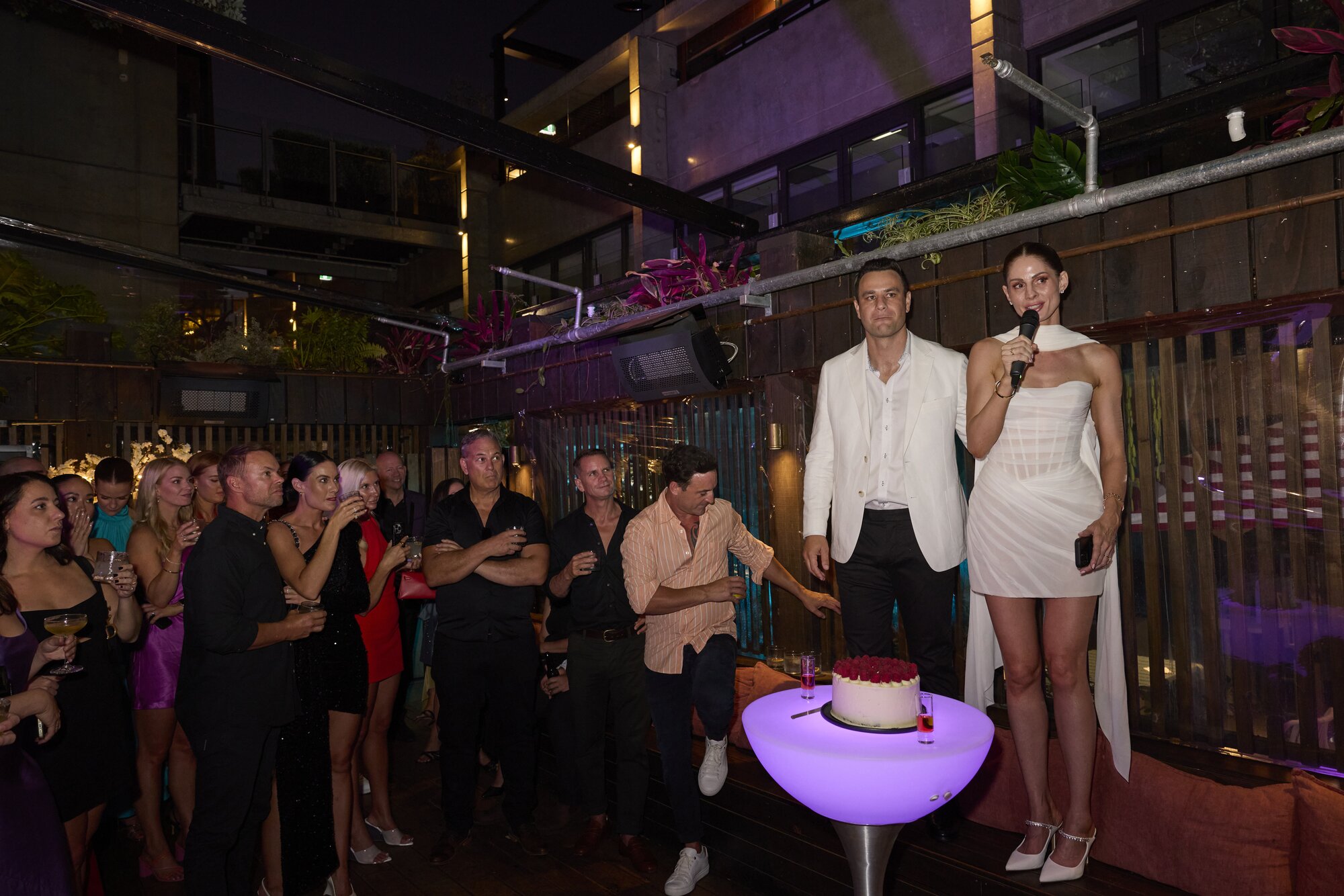Wilhelmina Shrimpton and Ben O'Keefe's engagement party at Milenta in 2025.