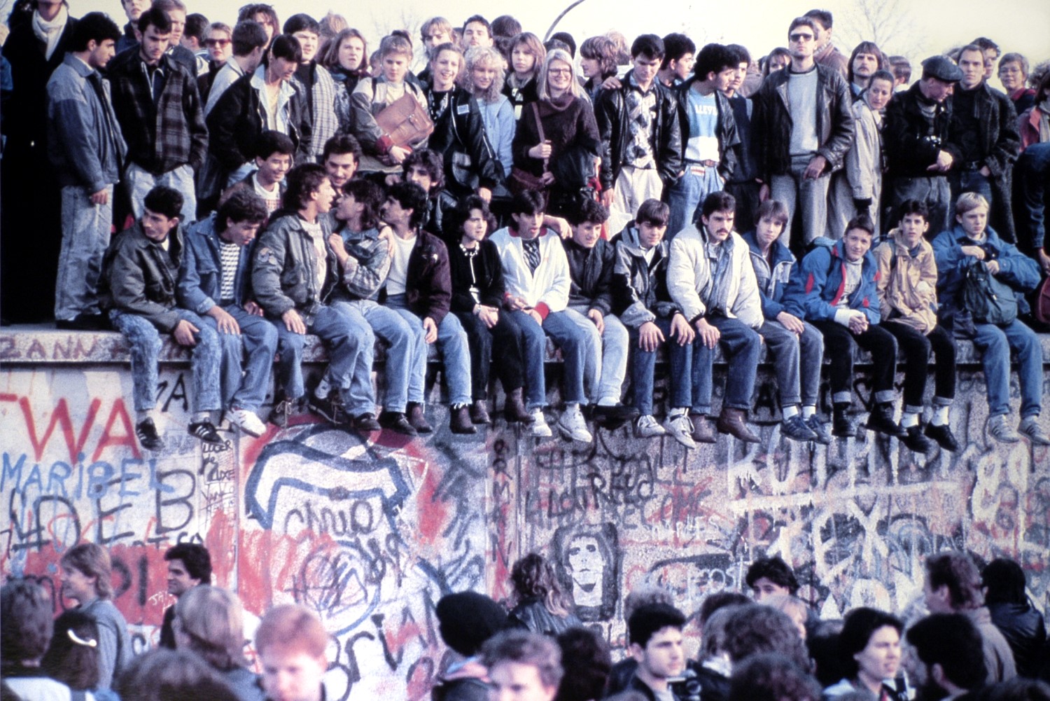 At the fall of the Berlin Wall in November 1989, hundreds of youth wore blue jeans, a garment that had been banned behind the Iron Curtain. Photo / Supplied