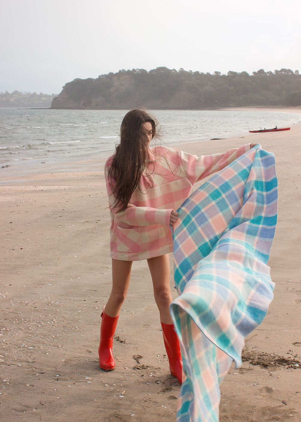 Kayla dons a Jelly Jumper made out of second-hand blankets.