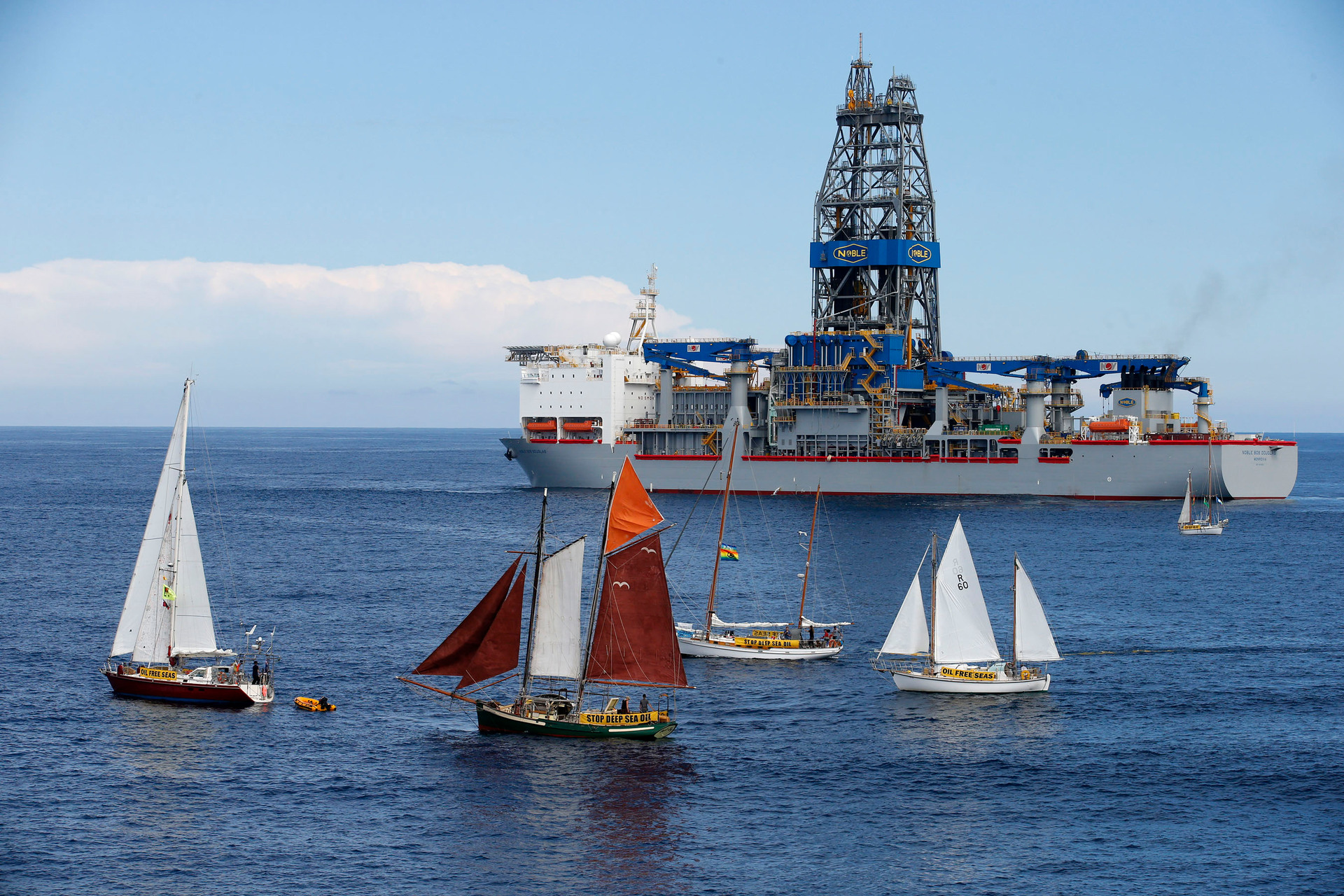 A Greenpeace protest against oil drilling off the Taranaki coast, 2013.