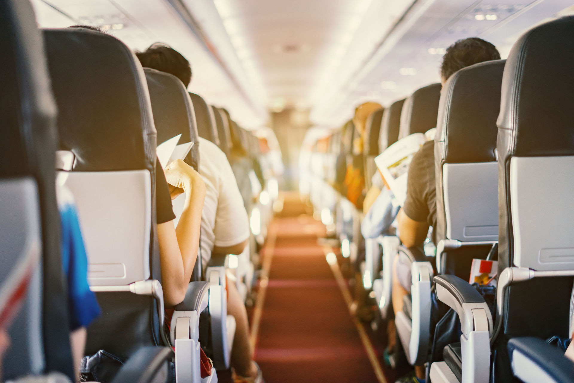 A Female Passenger Traveling by Plane Sleeping on Cushion Airplane Stock  Photo - Image of inside, person: 273342598