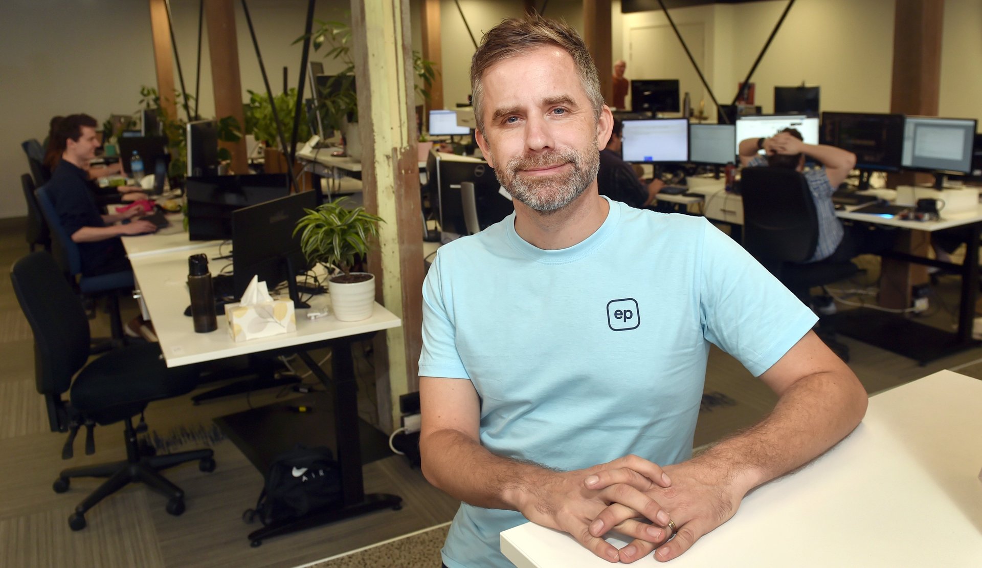 Education Perfect CEO Alex Burke at his global company's Dunedin office. 