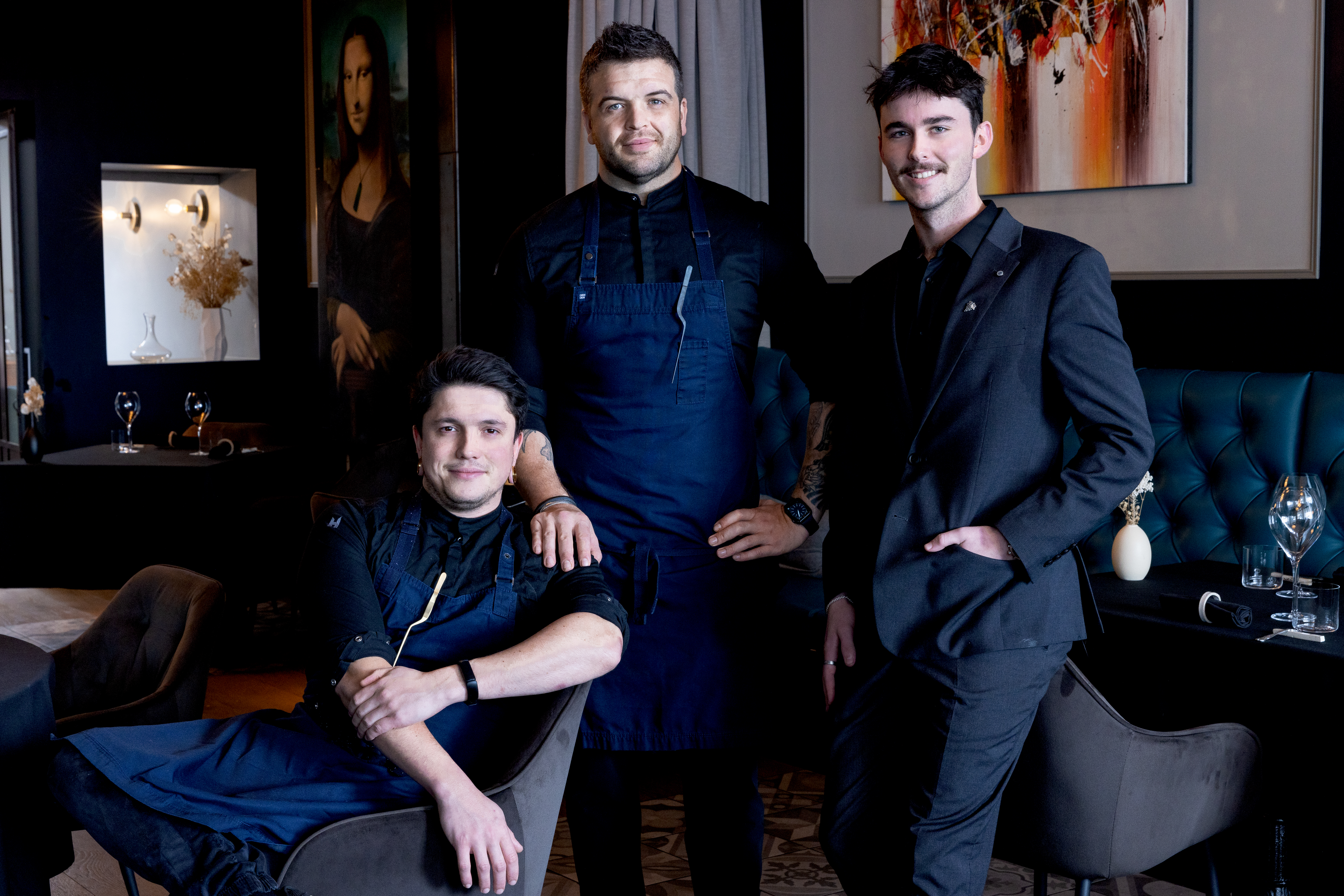 Paris Butter chef Zennon Wijlens (centre) with head chef Zach Duxfield and restaurant manager Ben Carmine. Photo / Babiche Martens