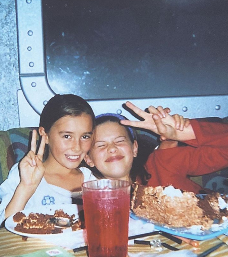 Besties since primary school: Jaimee Lupton, co-founder of MONDAY Haircare, and model Georgia Fowler at Planet Hollywood in Auckland for Jaimee's ninth birthday. Photo/supplied