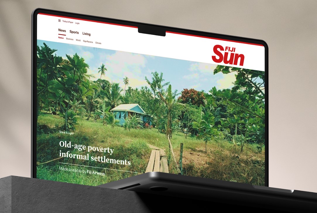 The new-look Fiji Sun website.