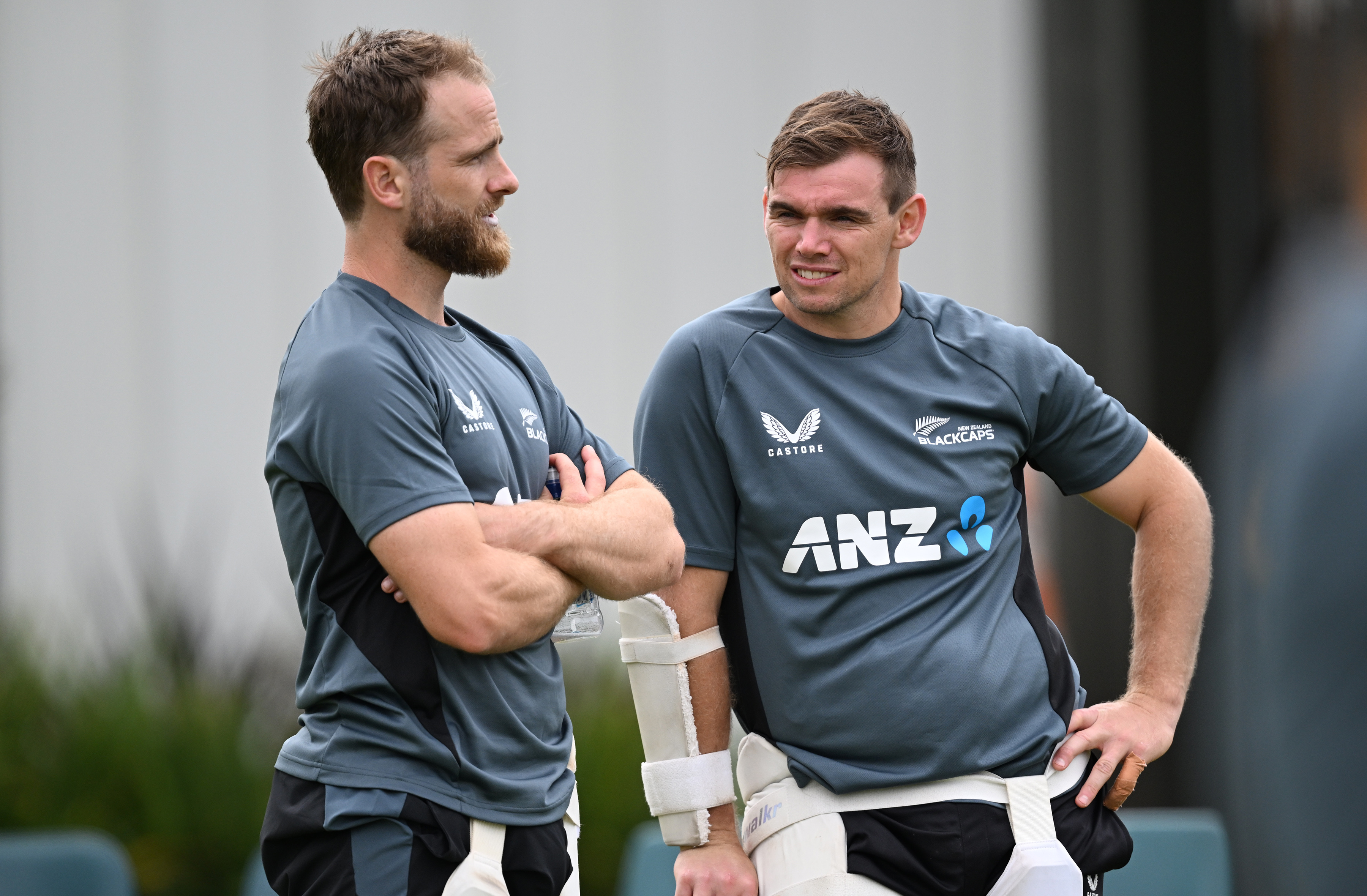 Kane Williamson and Tom Latham in the nets at Hagley Oval. Photo / Photosport