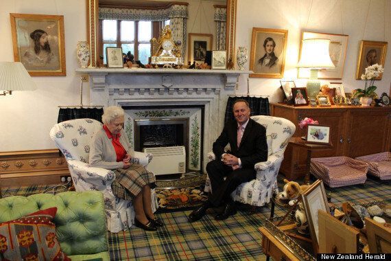 The Queen's wonderfully cluttered sitting room captured by journalist Claire Trevett when she covered John Key's visit to Balmoral.