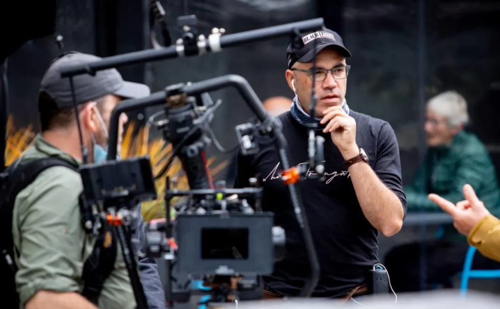 Peter Burger on set. Photo / Peter Burger