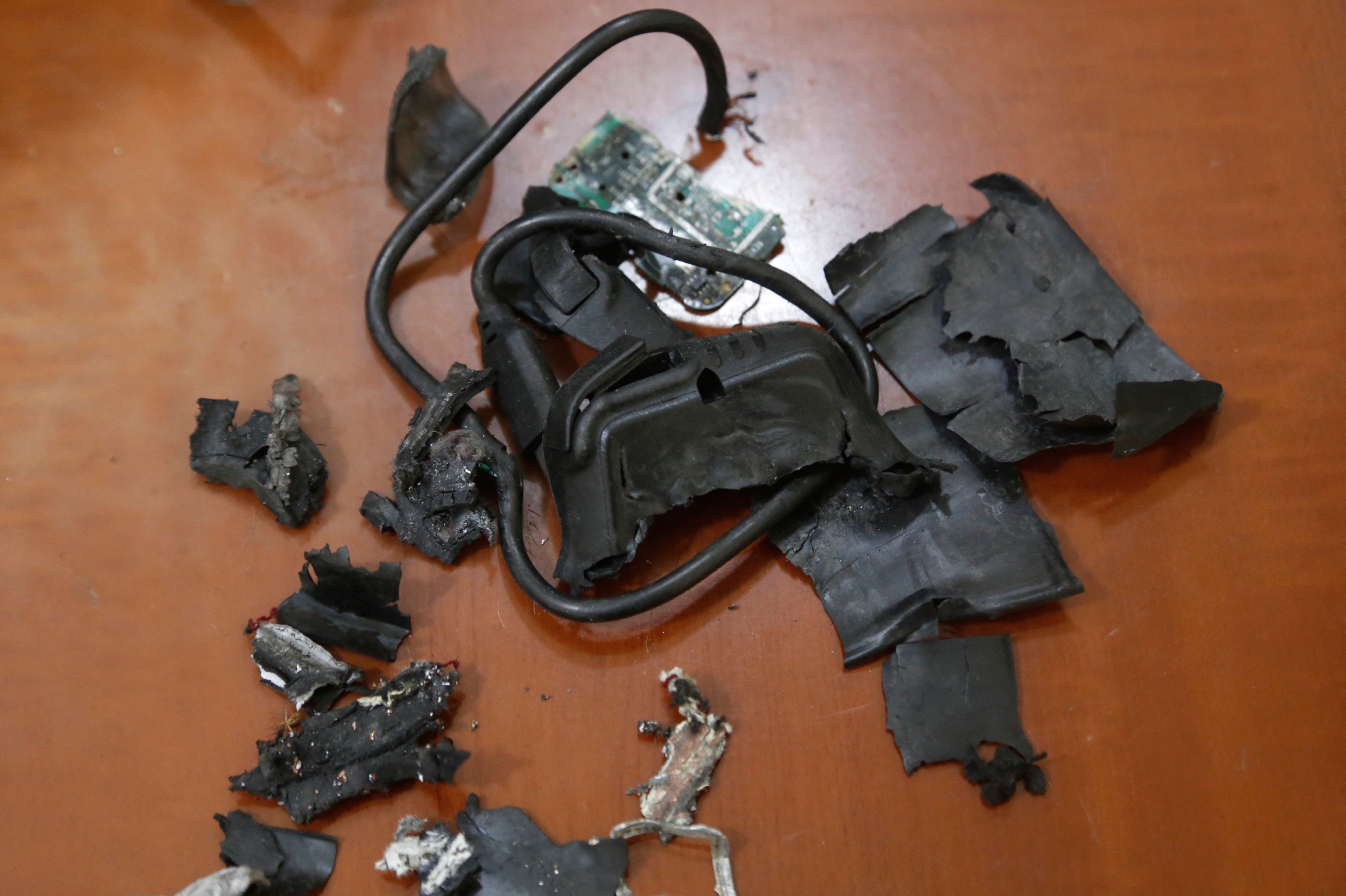 A photo taken in Beirut's southern suburbs shows the remains of exploded pagers on display at an undisclosed location. Photo / AFP