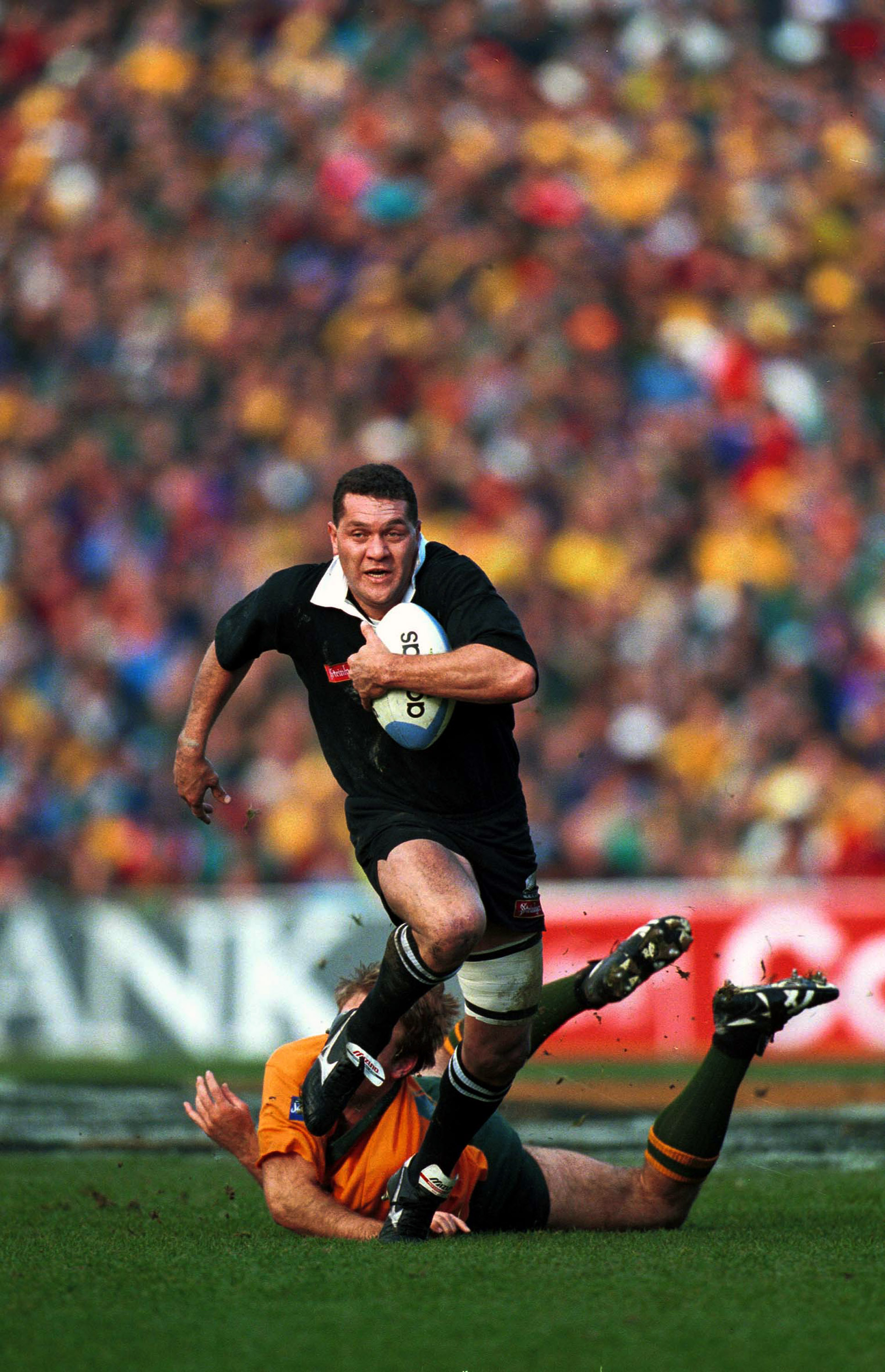 Walter Little in action for the All Blacks against Australia at Eden Park in 1995.
