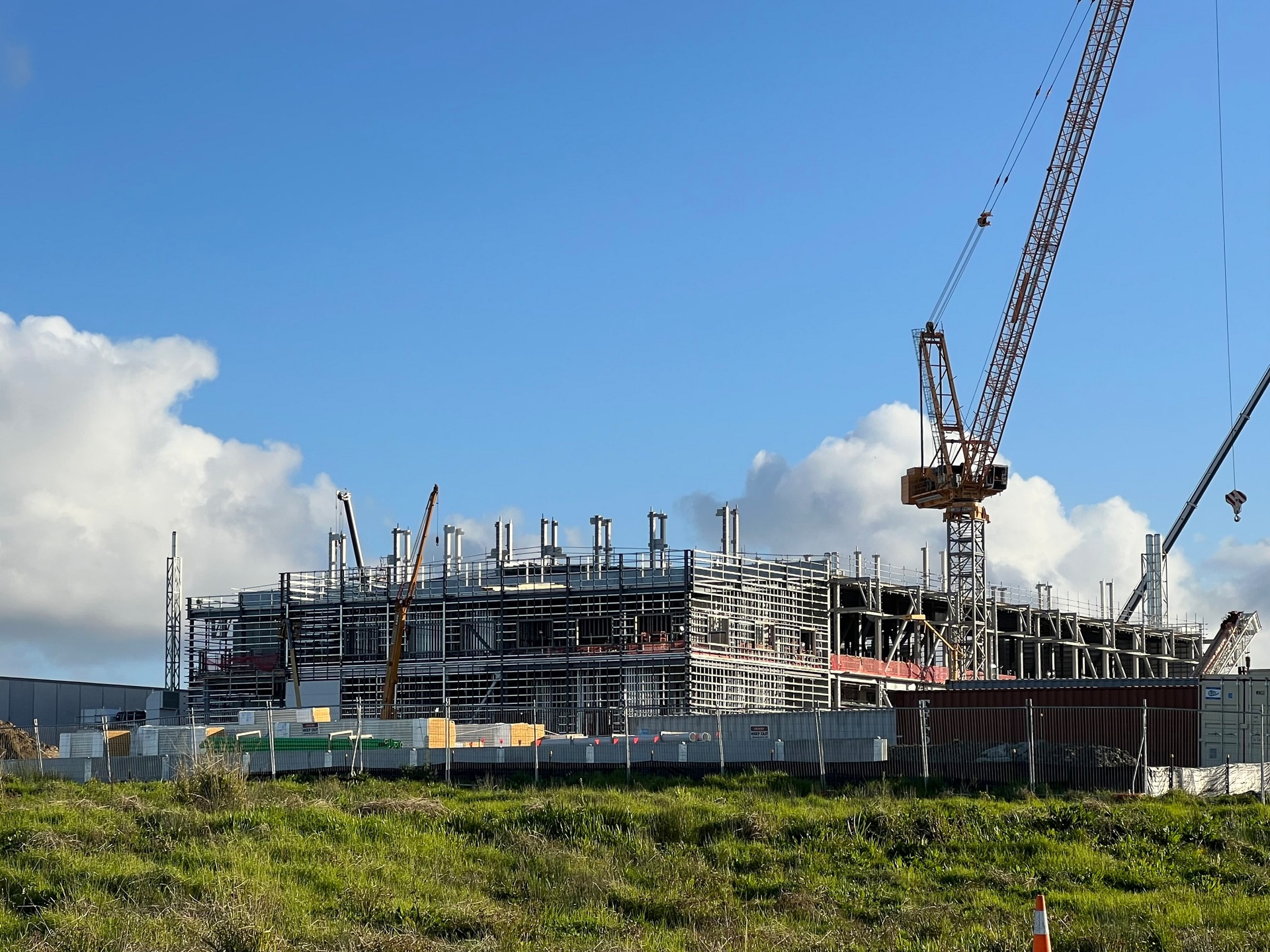 Microsoft's new data centre under construction at Westgate in northwest Auckland on August 1, 2022 - pictured from the Costco side. Photo / Cole Slawson