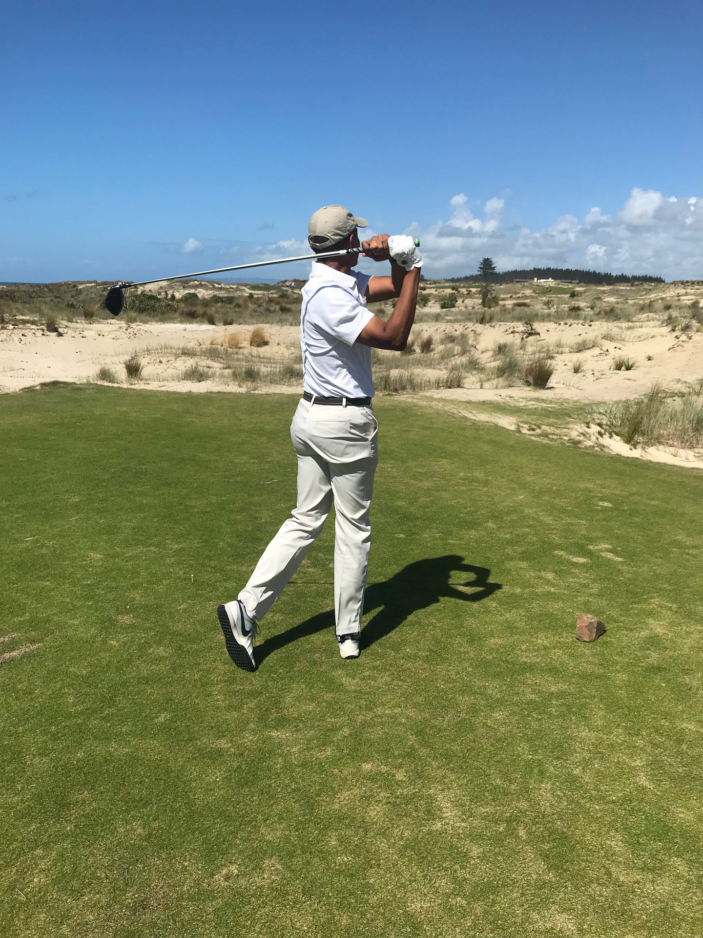 Barack Obama at Tara Iti Golf Club in 2018. Photo / Brett Phibbs 