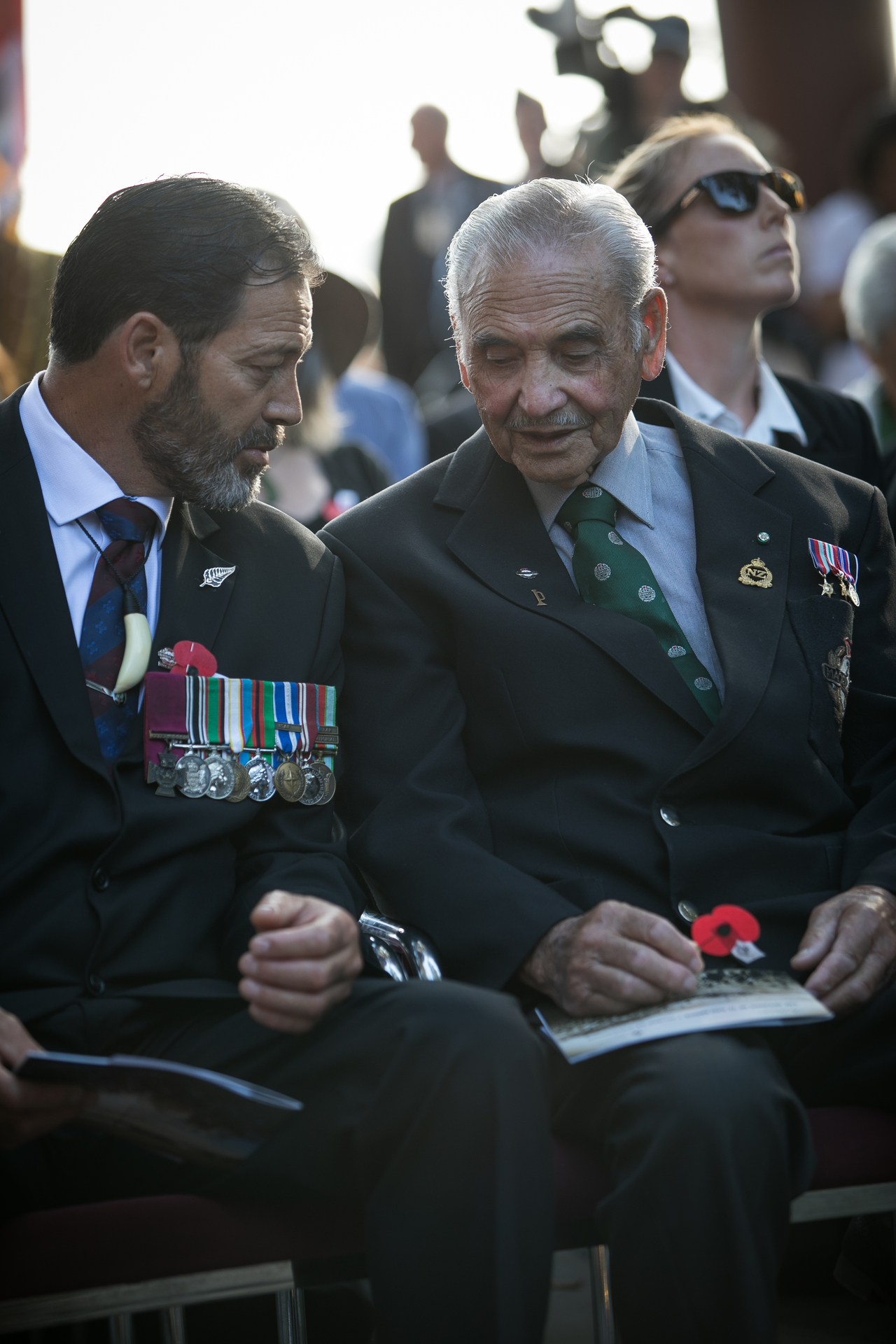 Sir Robert Gillies with Willie Apiata VC at the opening of Te Rau Aroha - Waitangi Museum in February 2020. Photo / Supplied