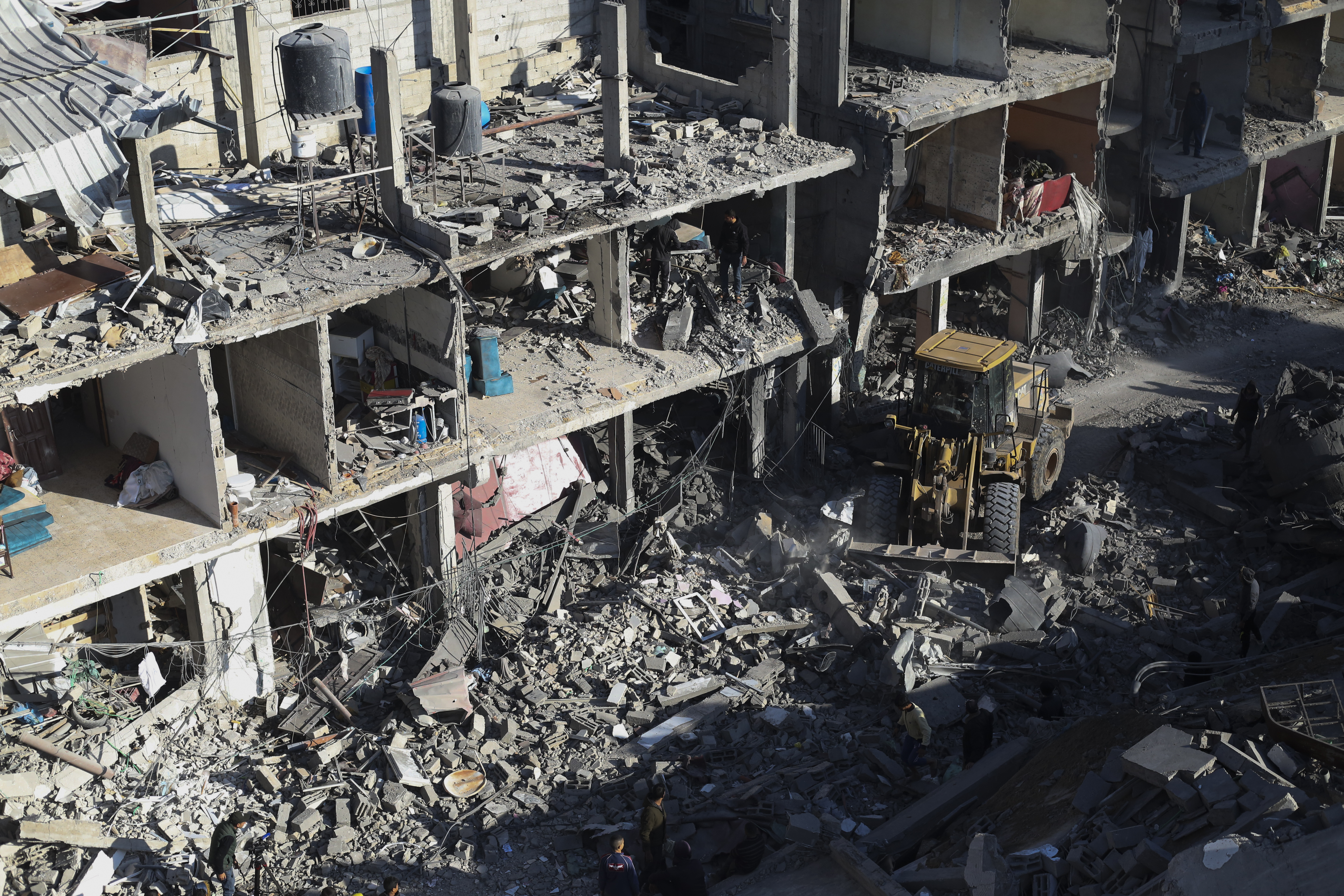 The remains of homes and a mosque in Rafah yesterday after an Israeli strike. Photo / AP