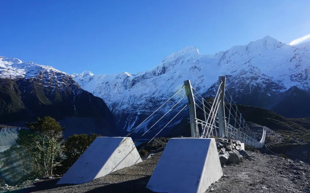 The new suspension bridge up the Hooker Valley at Aoraki/Mount Cook National Park will open to the public next Tuesday. Photo / Department of Conservation