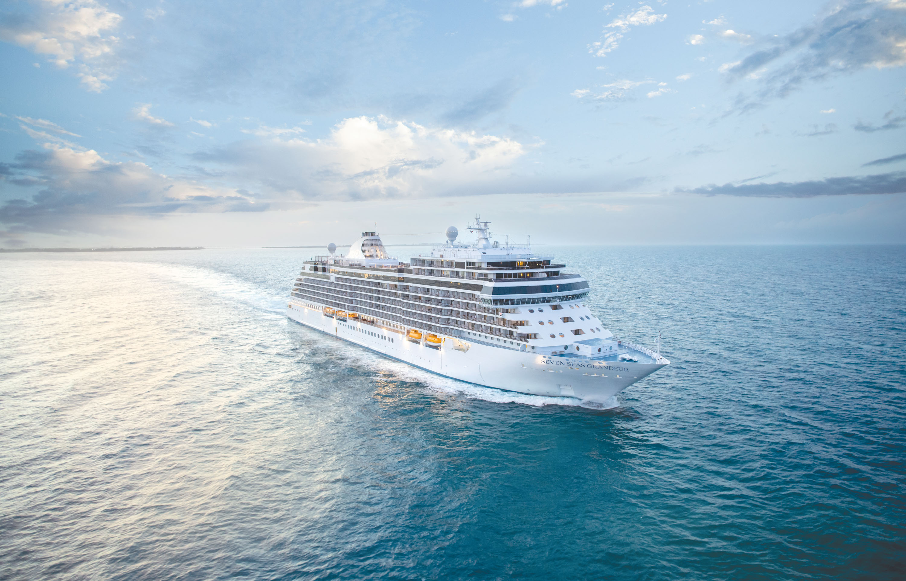 Regent Seven Seas Grandeur at sea. Photo / Pete Barrett