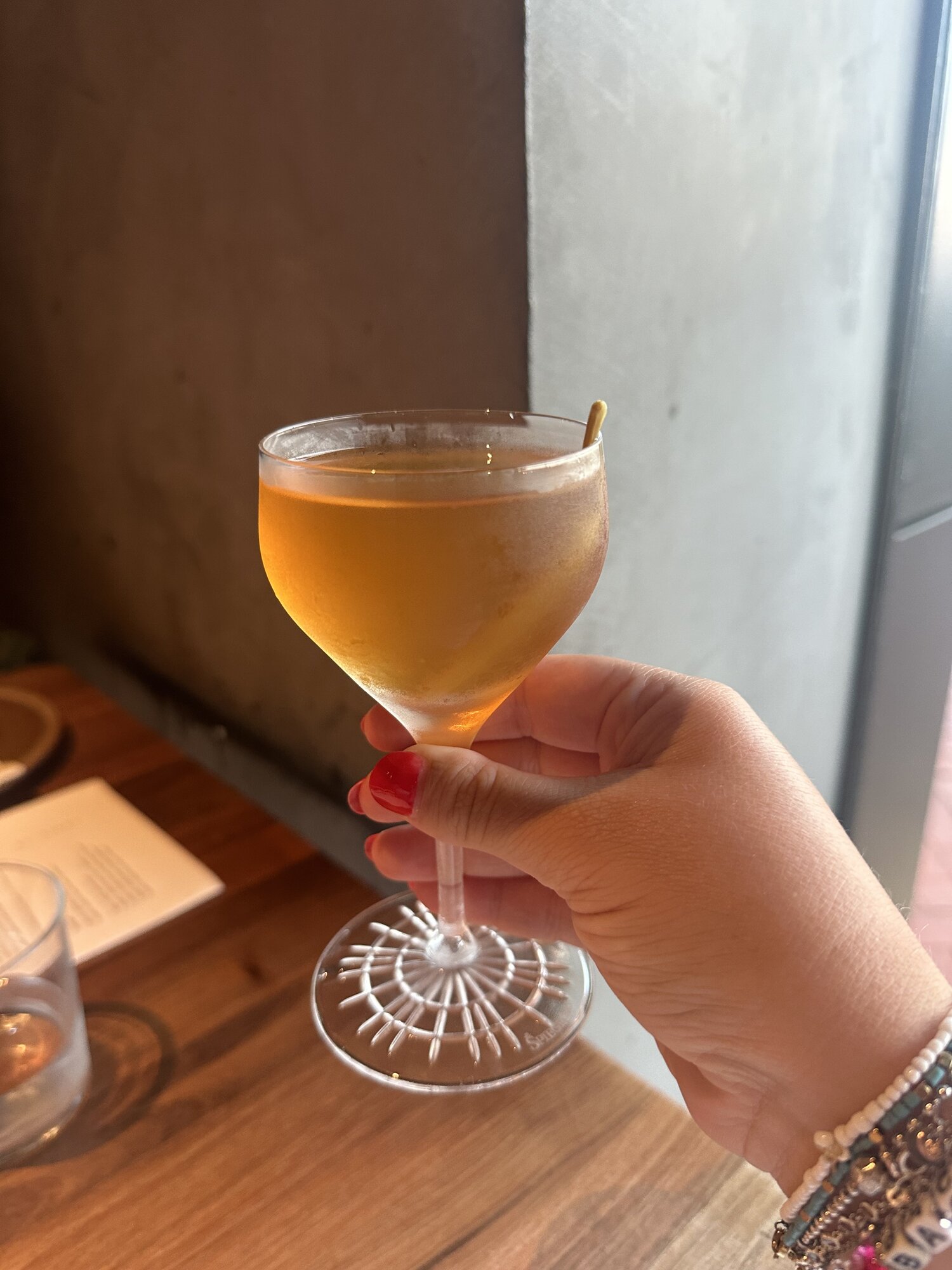 Alma's cocktail mixes vodka and manzanilla sherry with tomato water and chilli. Photo / Molly Codyre