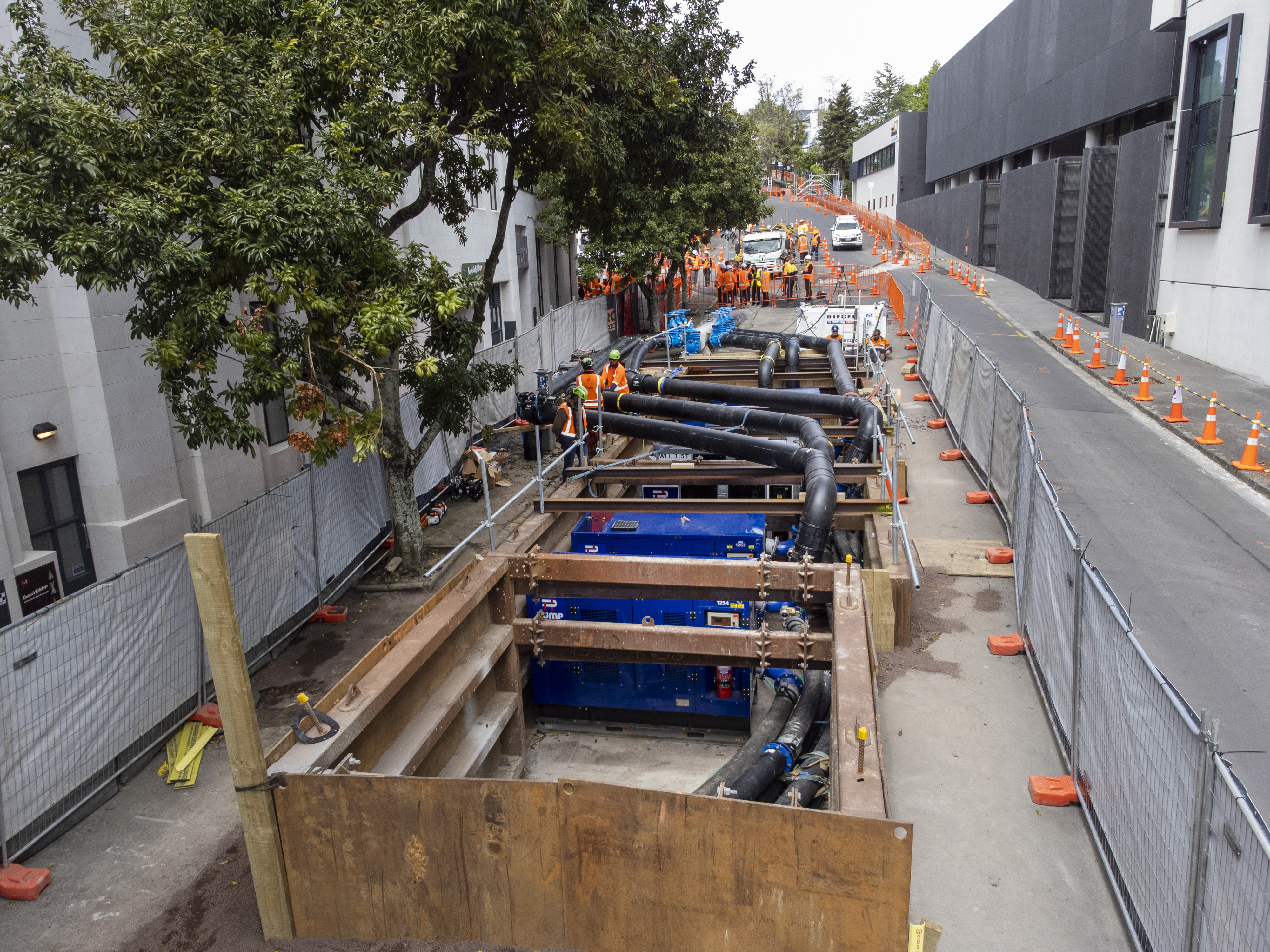 The temporary pump station installed to divert wastewater can handle 600-litres-a-second flows, which should be 