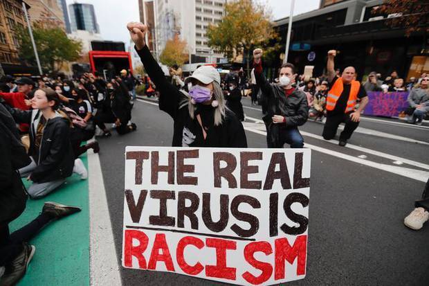 Thousands of protesters marched on Monday. Photo / Dean Purcell