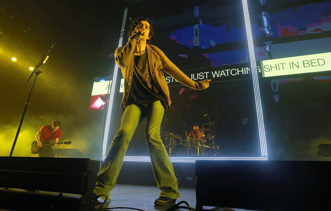 Healy on stage rocking his signature dance moves. Photo / Garry Brandon Photography