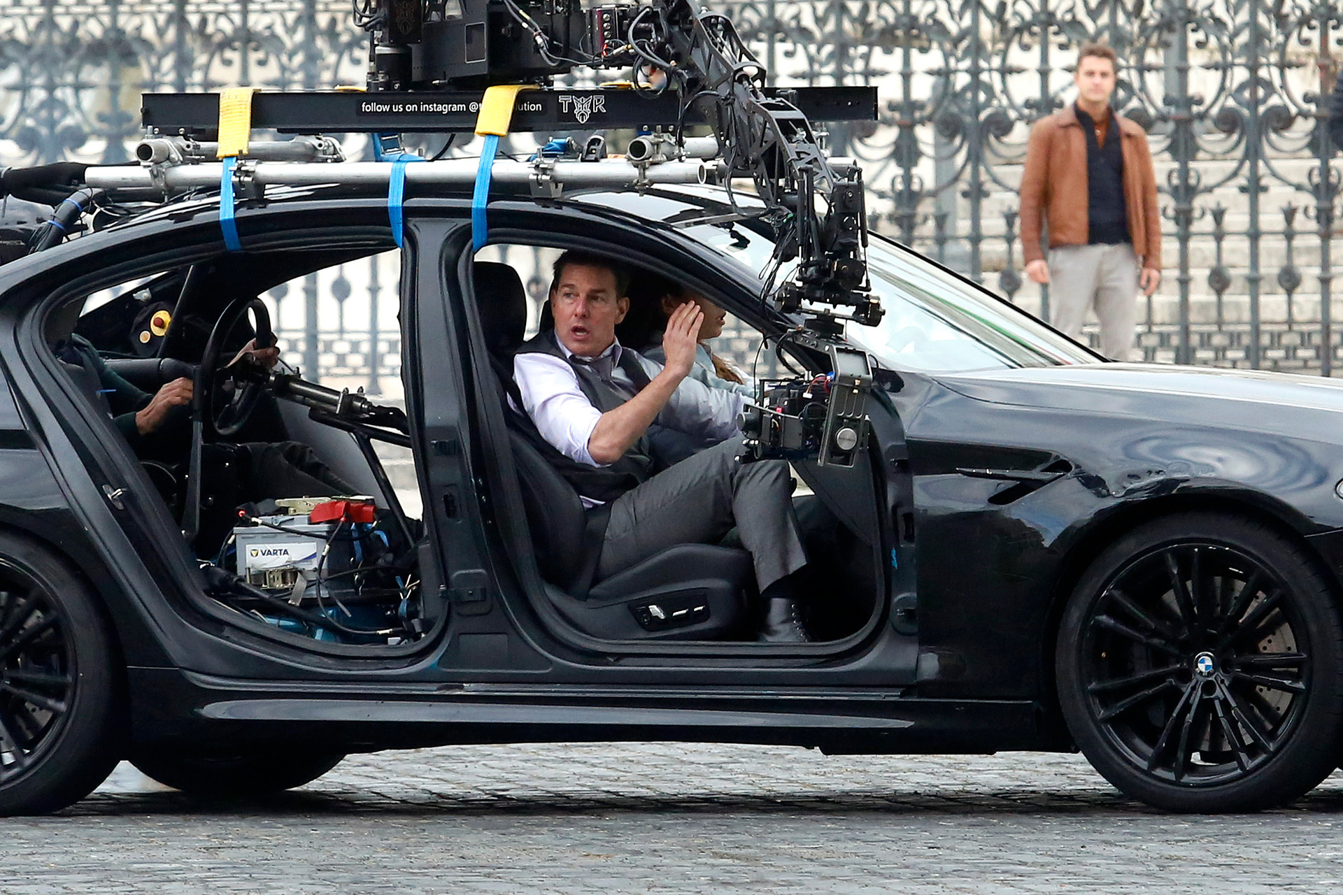 Tom Cruise is currently on location in Europe filming Mission Impossible 7, he is seen here on set in Italy. Photo / Getty Images